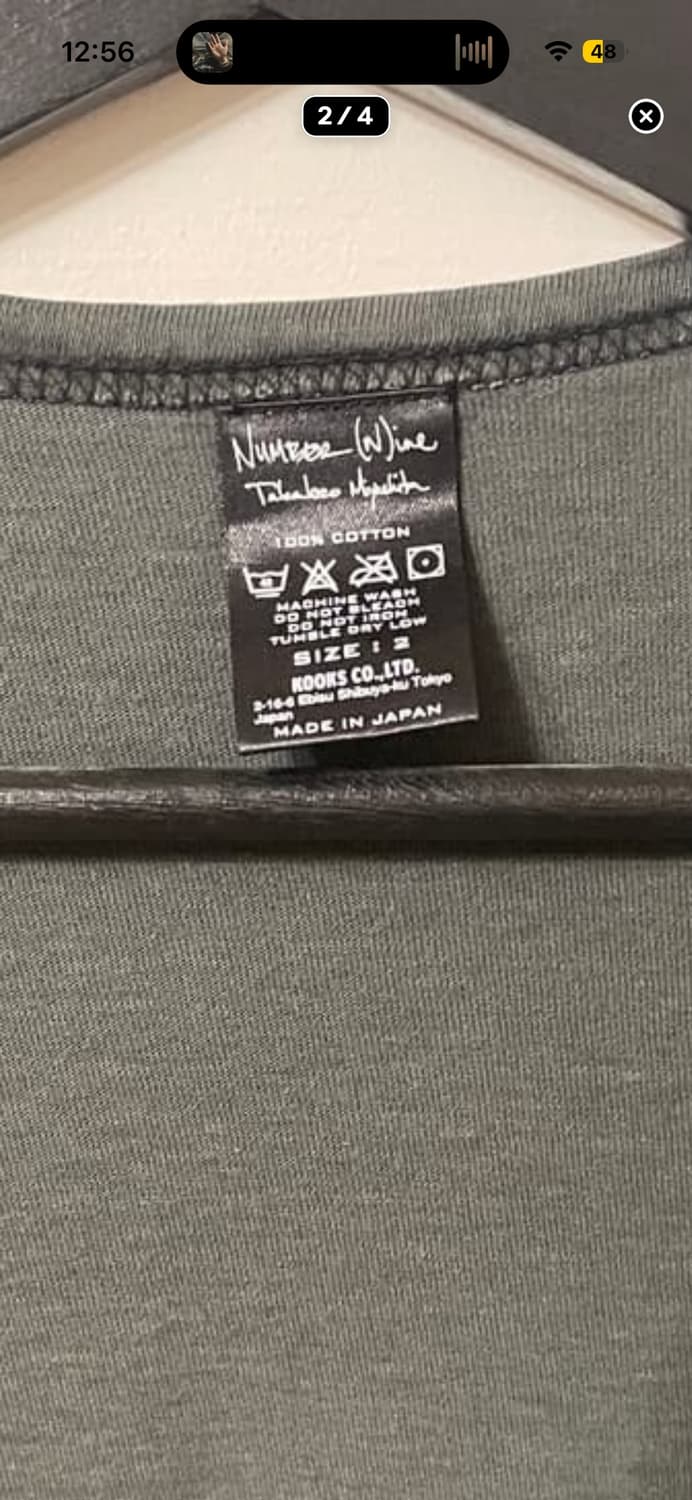 넘버나인 numberNine Noir기 롱슬리브 2사이즈 상품이미지2