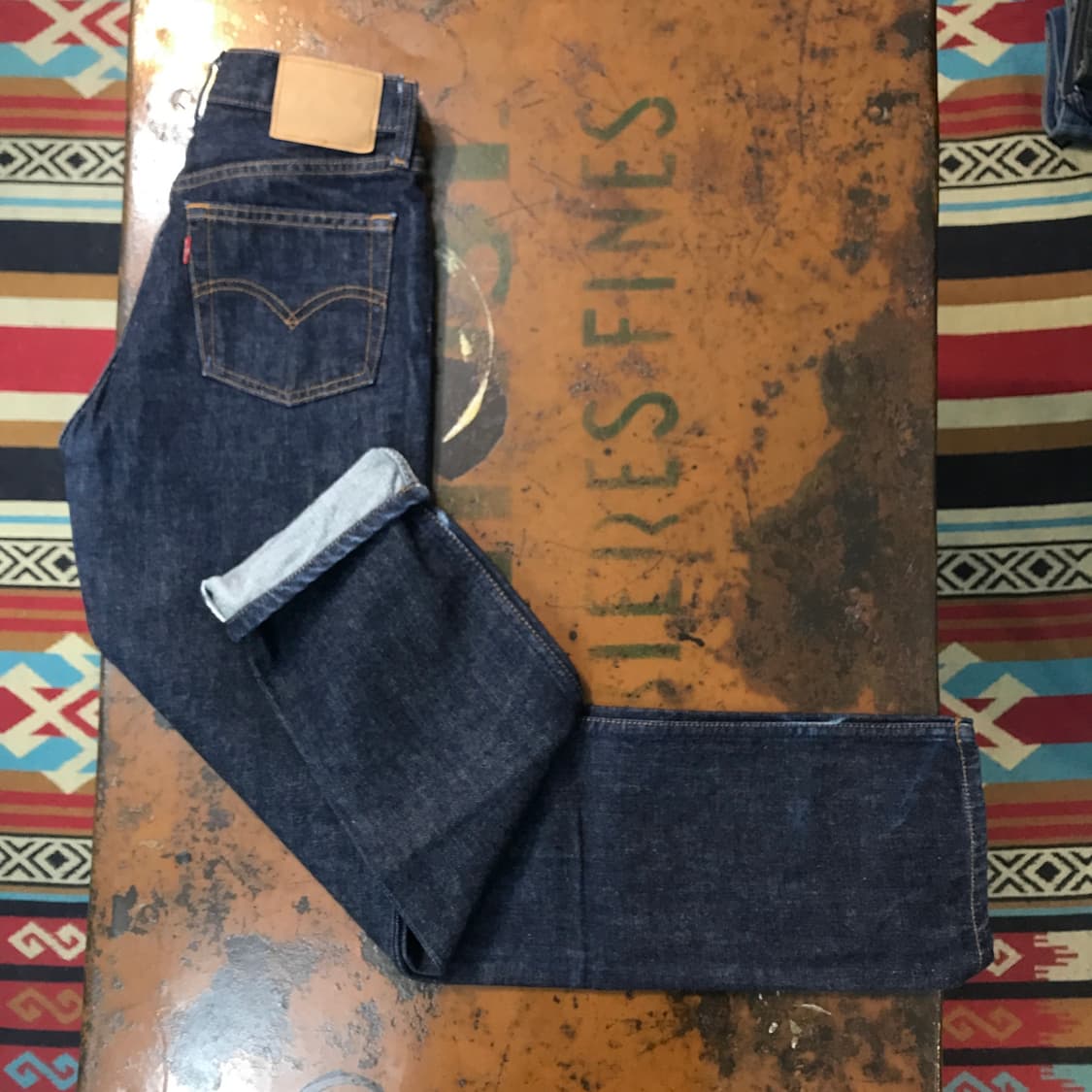 리바이스 505 인디고 생지 데님 팬츠 허리 26 사이즈 상품이미지2