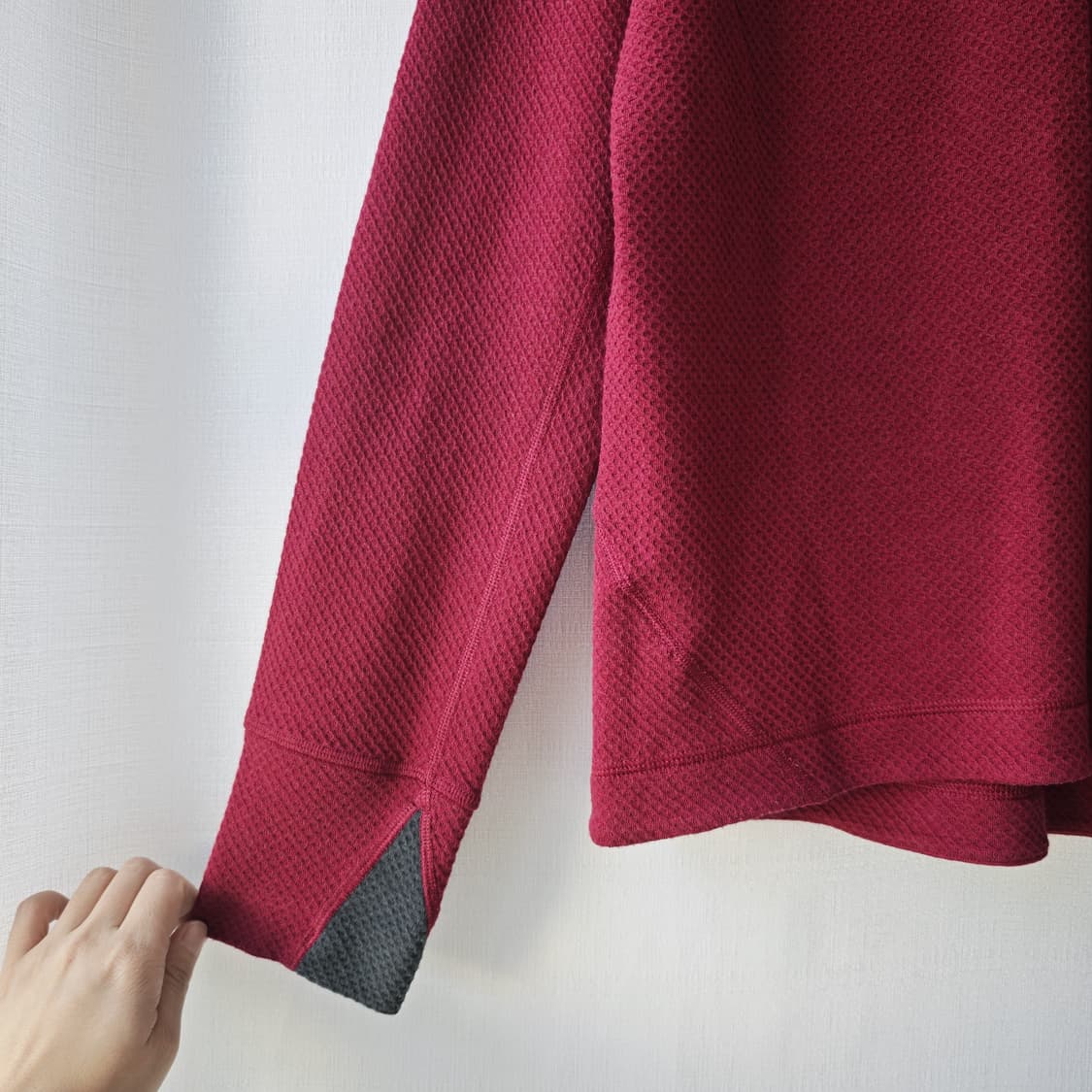 클라터뮤젠 Huge Crew 울혼방 긴팔 티셔츠 와인레드 M 상품이미지3