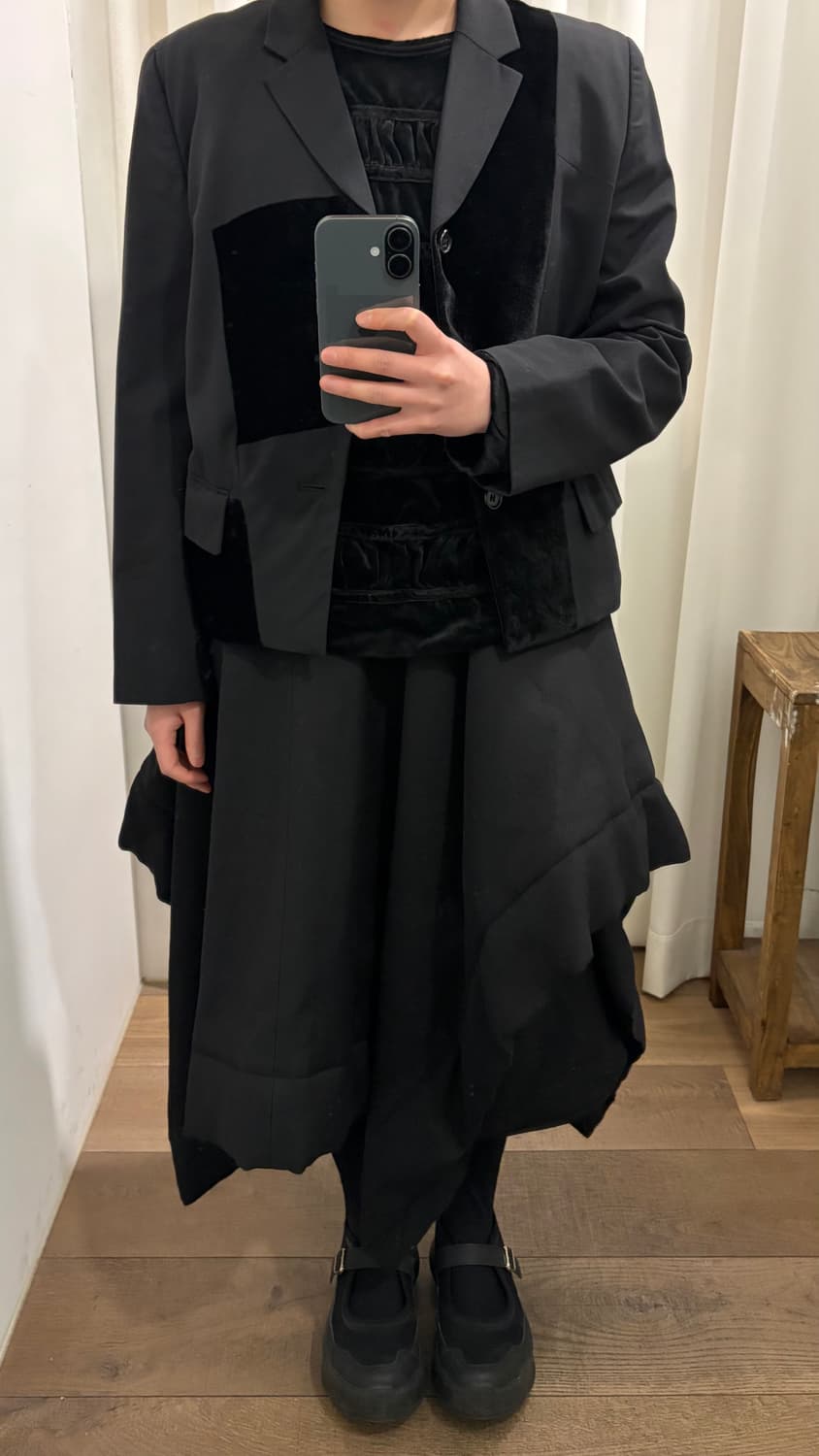 90's Velour Fabric Block Jacket 상품이미지2