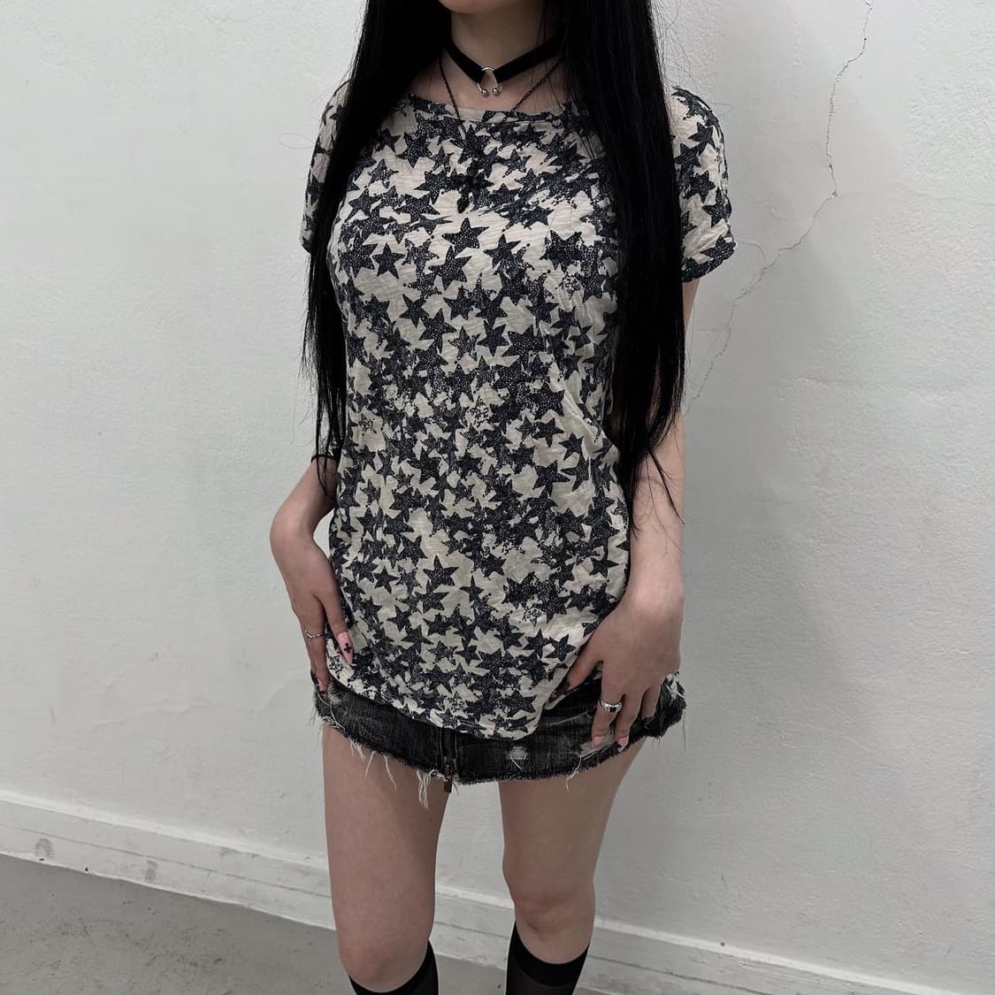 Y2K star printing short sleeve 상품이미지3