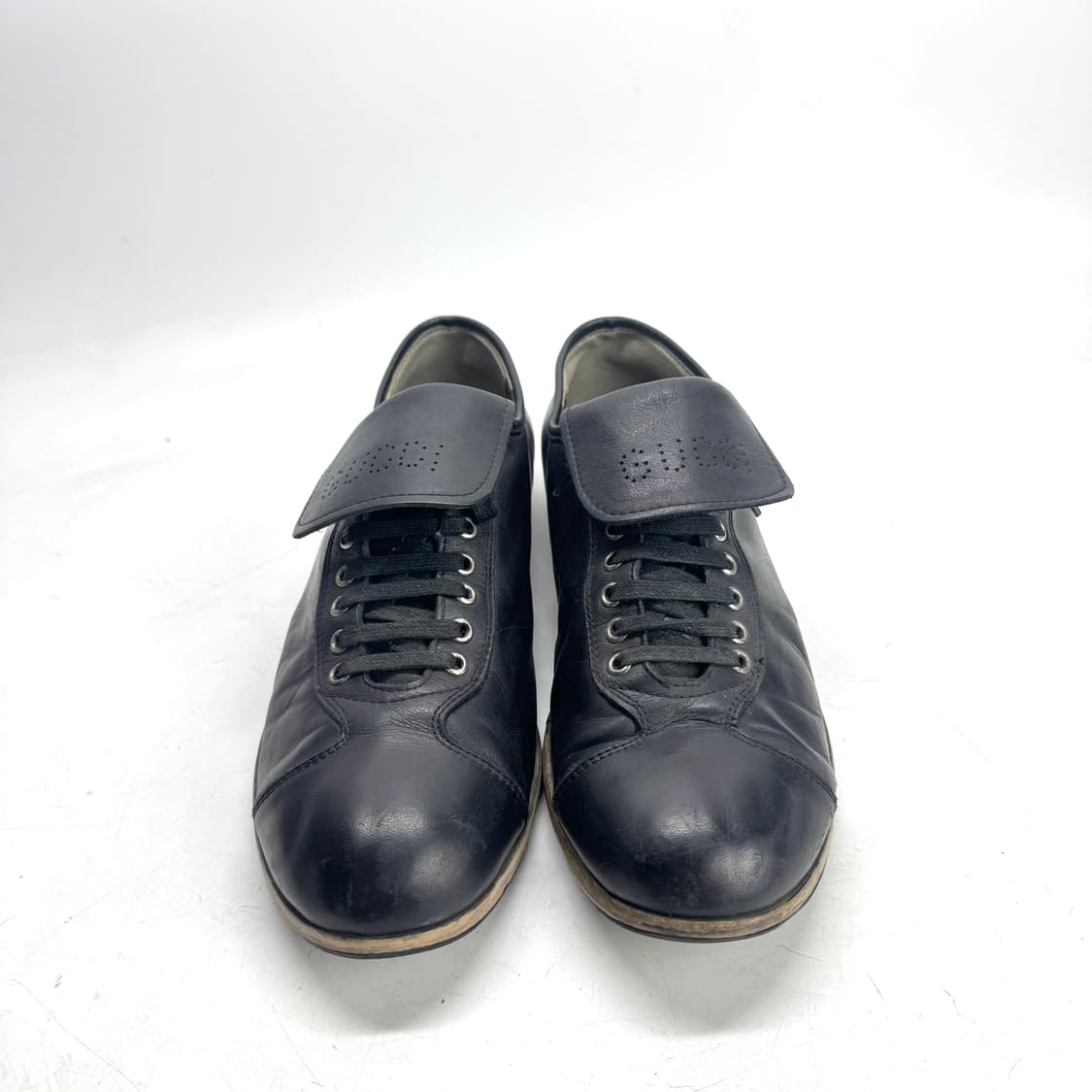 265) GUCCI 구찌 블랙 레더 스니커즈 상품이미지4