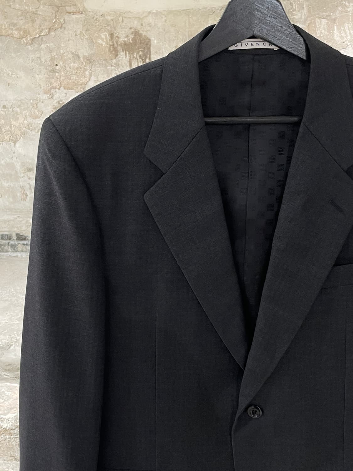 지방시 차콜 피블 스트라이프 2B 씬 블레이저 상품이미지2