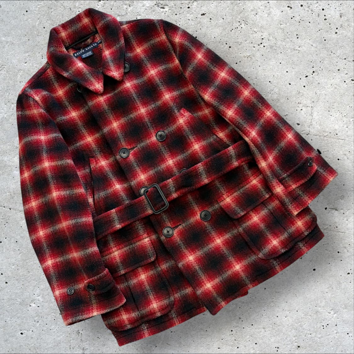 [M] 폴로랄프로렌 레드 타탄 체크 벨티드 코트 C988 상품이미지1