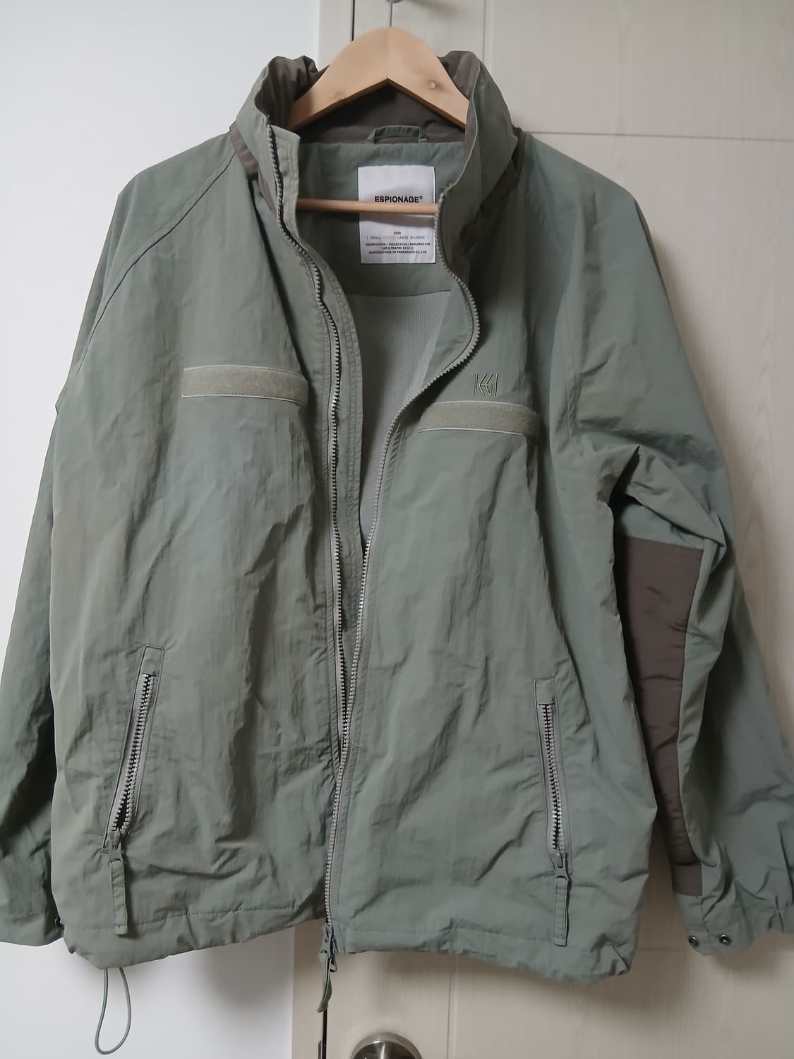 에스피오나지 baton warm up jacket olive grey 상품이미지2