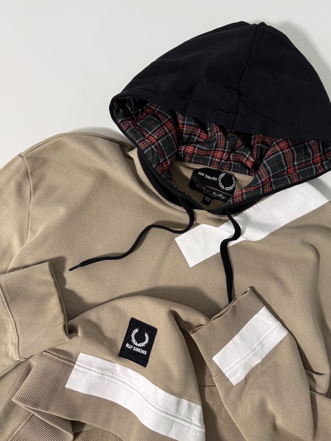 라프시몬스 x 프레드페리 루즈핏 테이프 디테일 후드 상품이미지2