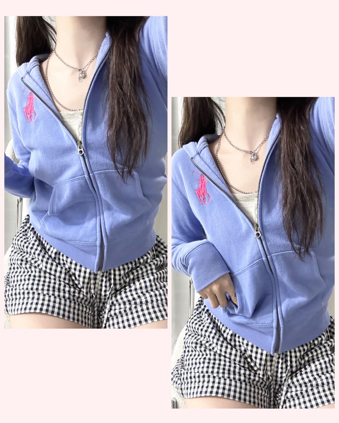 폴로 핑크포니 소라 후드집업 상품이미지1