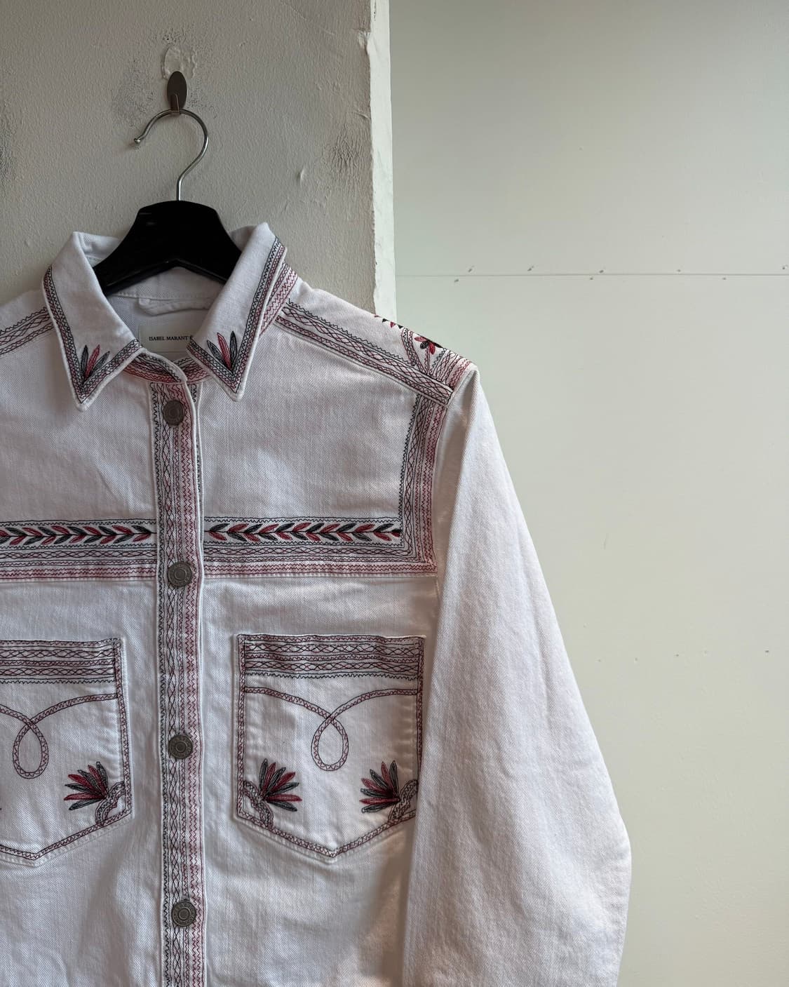 이자벨마랑 화이트 데님 자수 자켓  상품이미지5