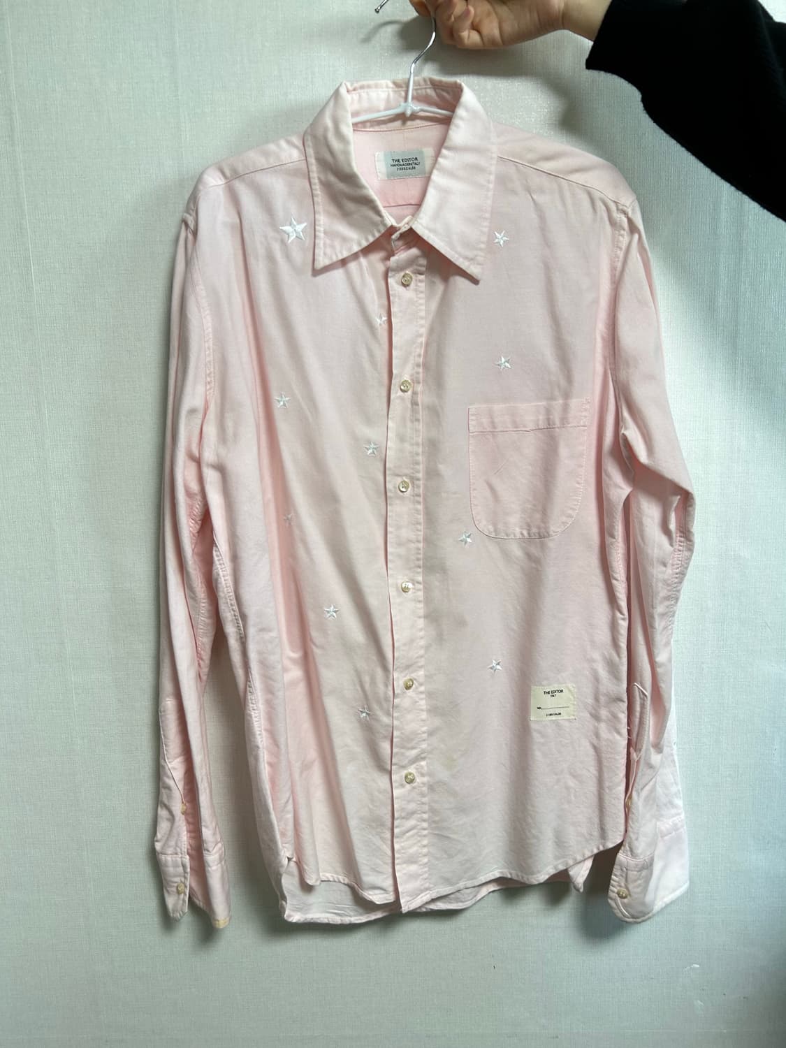 디에디터 THE EDITOR 핑크 별 패턴 셔츠 100사이즈 상품이미지1