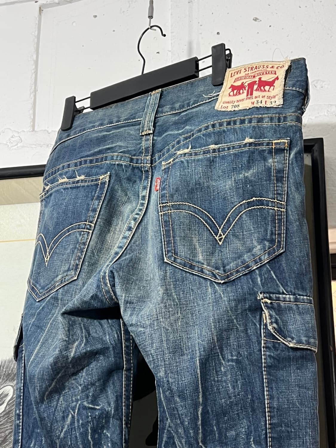 Levi's 708 W34 L32 스크래치 패턴 카고 팬츠 상품이미지8