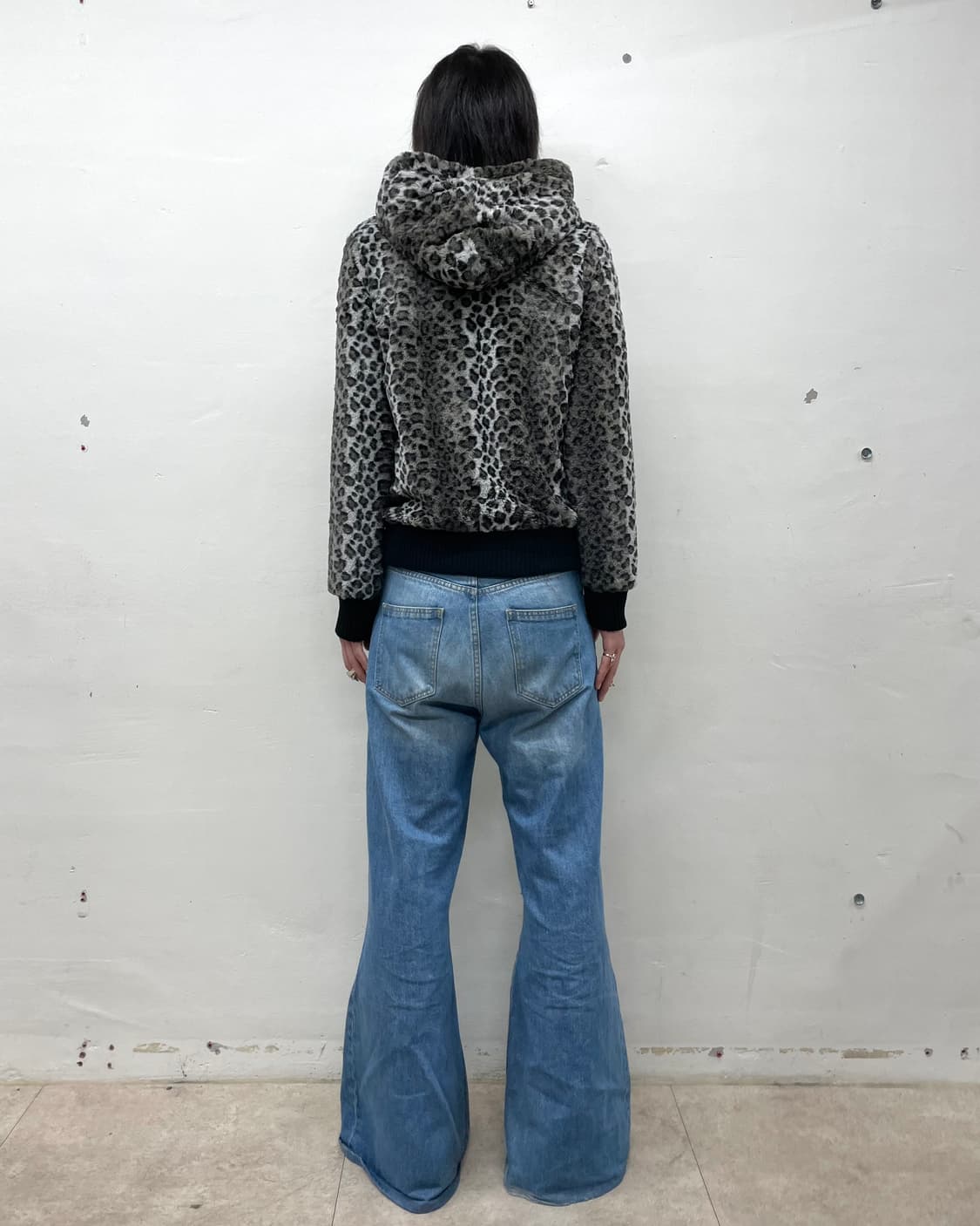 Grey Leopard Fur Reversible Hooded Zip-U 상품이미지6