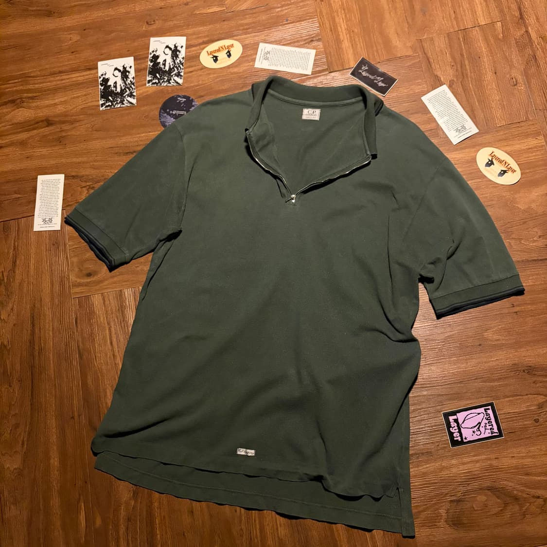 90S CP COMPANY 리리 집업 폴로 셔츠 L 상품이미지4