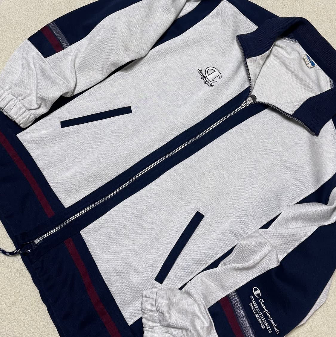 챔피온 올드스쿨 USA 화이트 네이비 져지 상품이미지4