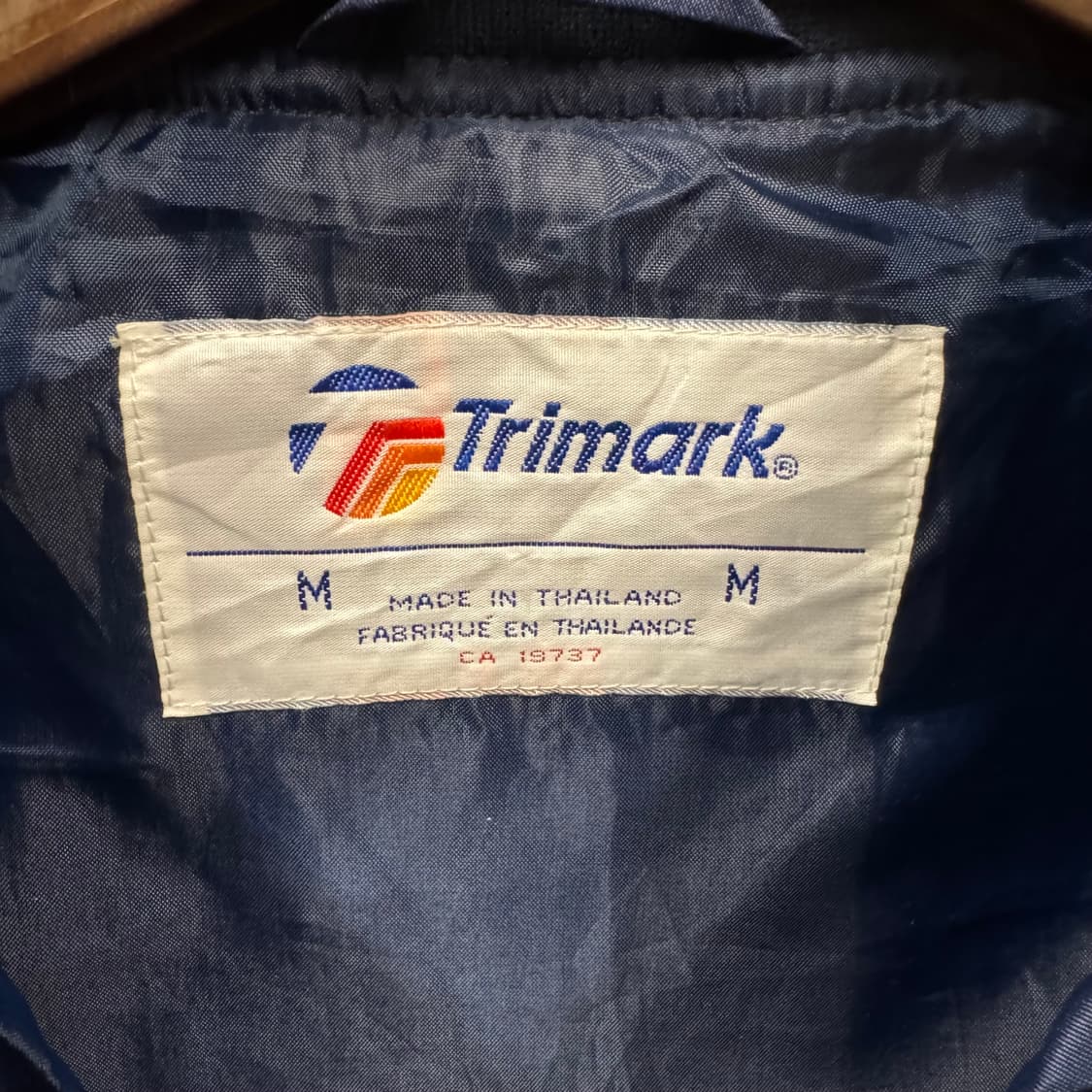 90s 트라이마크 애틀란타 코치자켓 전면 빅로고 포인트 네이비 상품이미지6