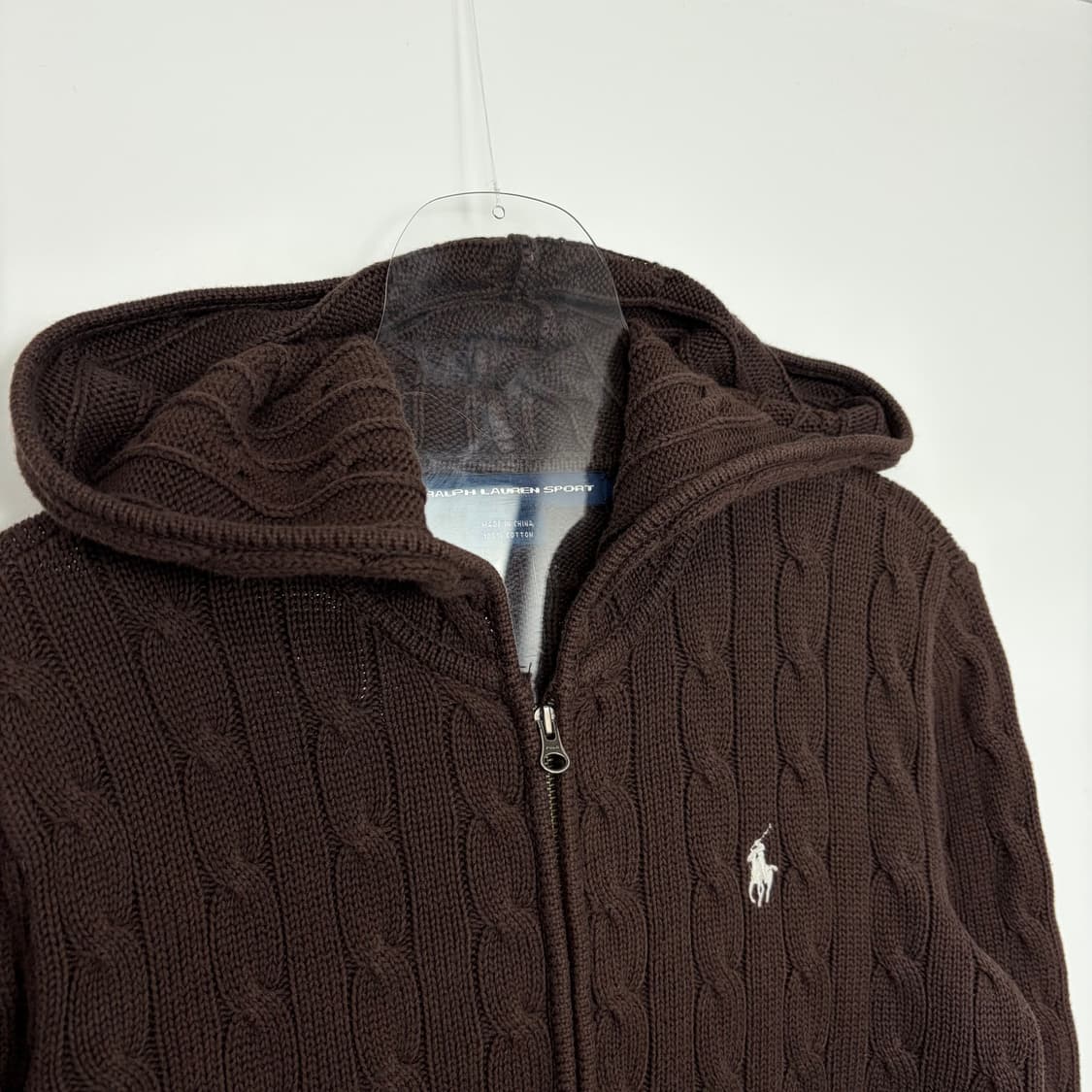폴로 랄프로렌 후드 꽈배기 니트 집업 가디건 자켓 상품이미지2