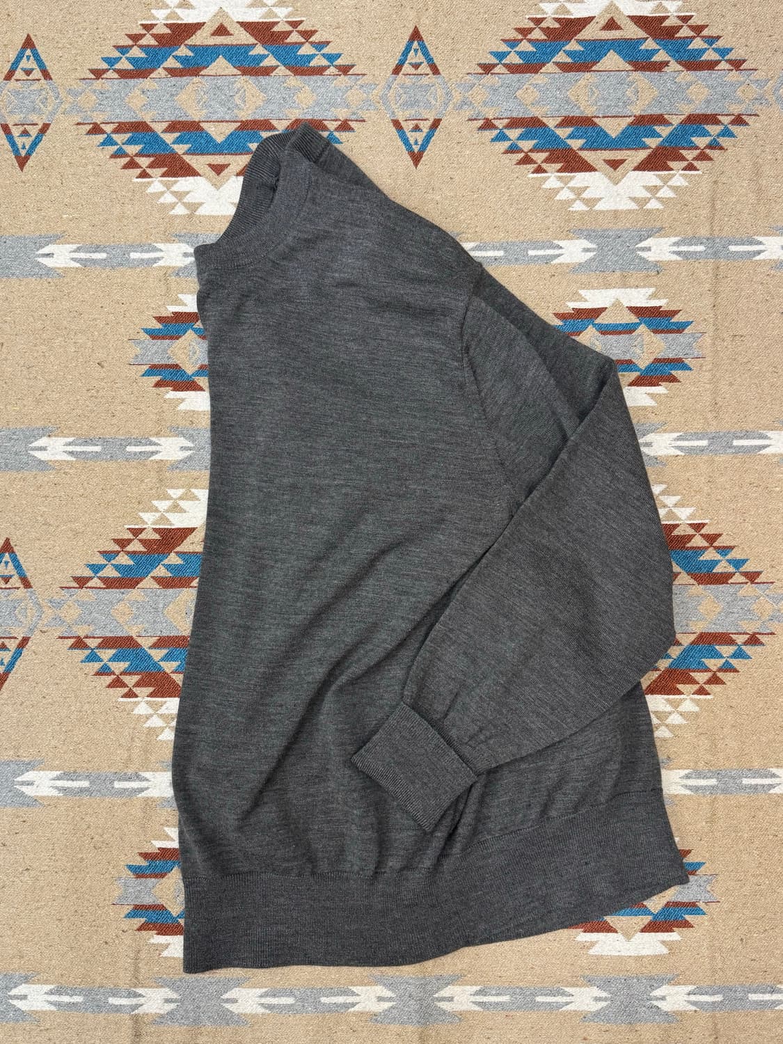 [2][M] 아프레쎄 울 니트 크루넥 스웨터 그레이  상품이미지6