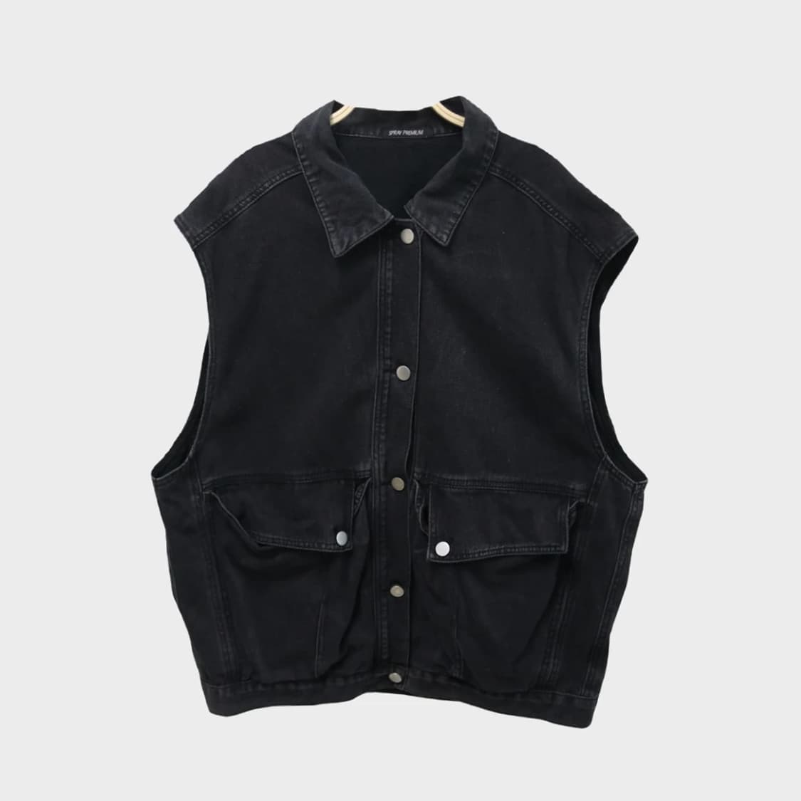 SPRAY 흑청 데님 베스트 61998 상품이미지1
