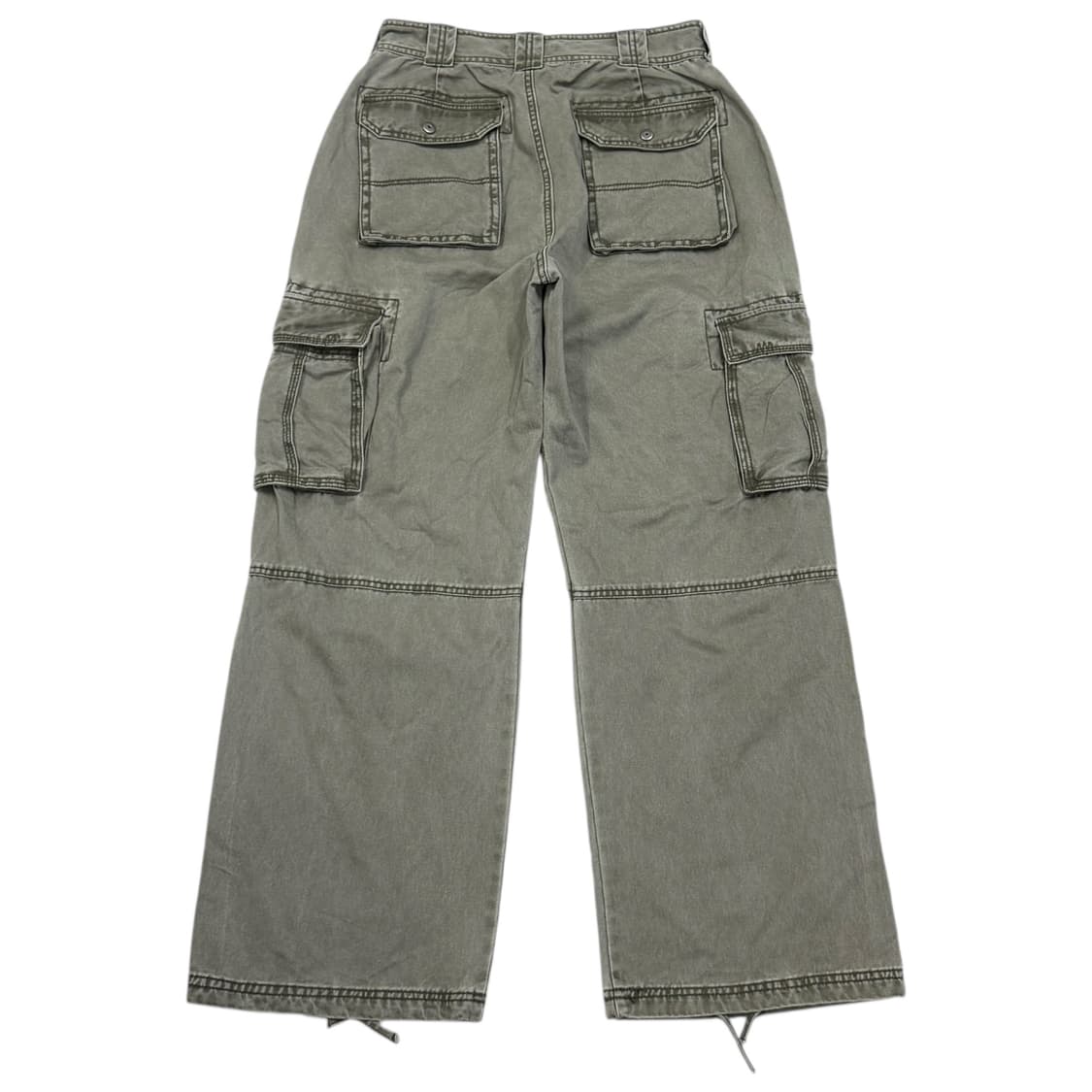 HIRISK 피그먼트 워싱 와이드 포켓 카고팬츠 바지 카키 S 상품이미지2