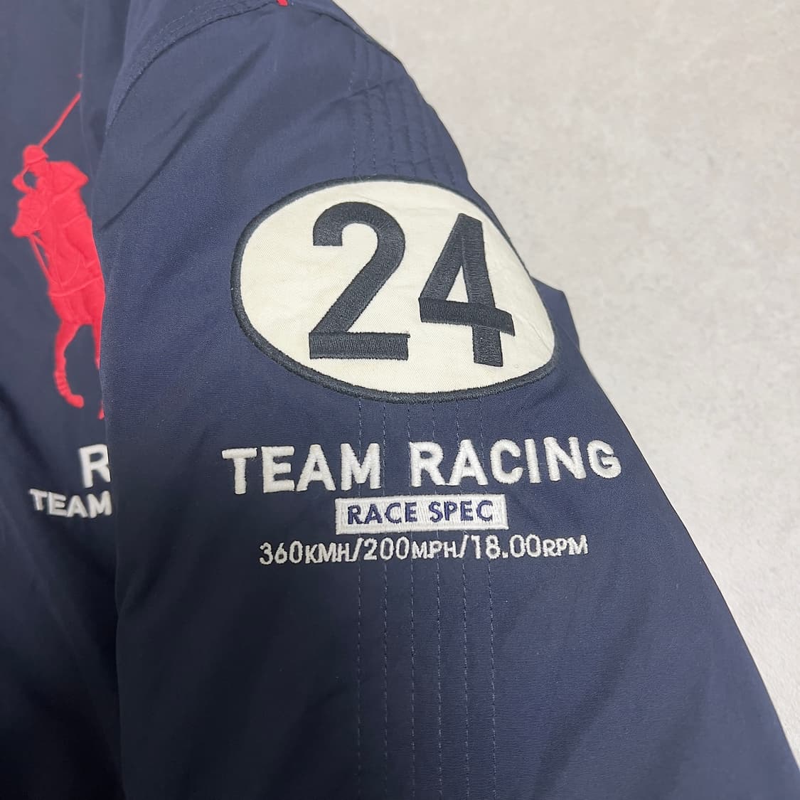 (우체국 택포가격) 폴로 랄프로렌 USA 레이싱팀 패딩점퍼자켓 네이비 L 상품이미지7