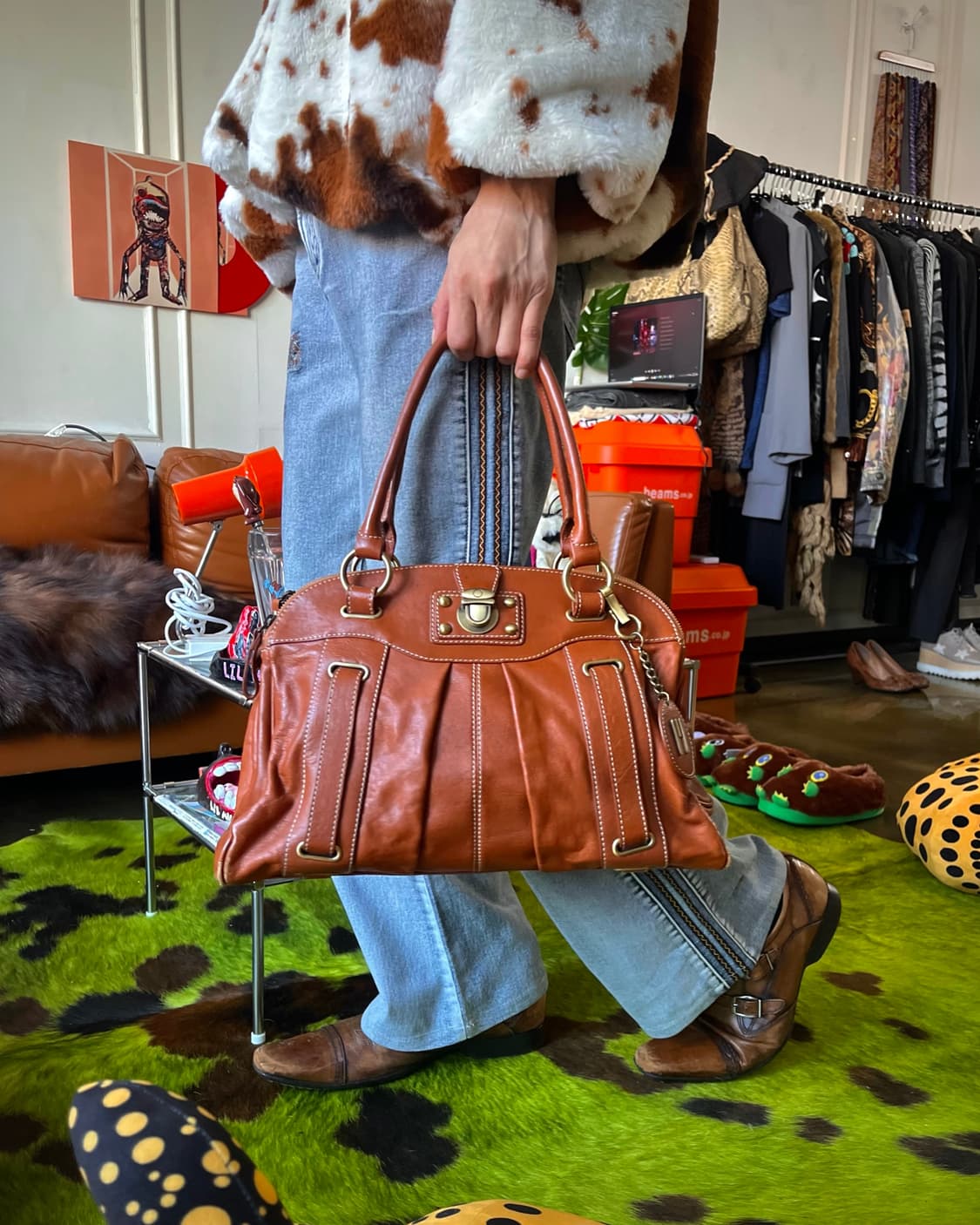 90-00s Old MISSONI Real Leather Tote Bag 상품이미지2