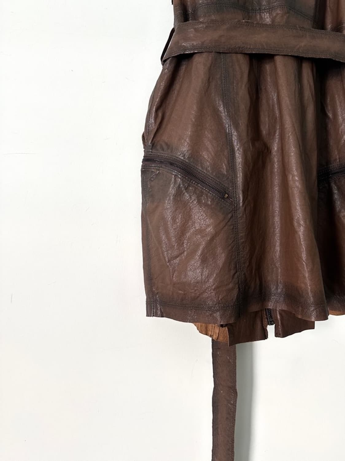 Sheep skin strap vest / brown 상품이미지3