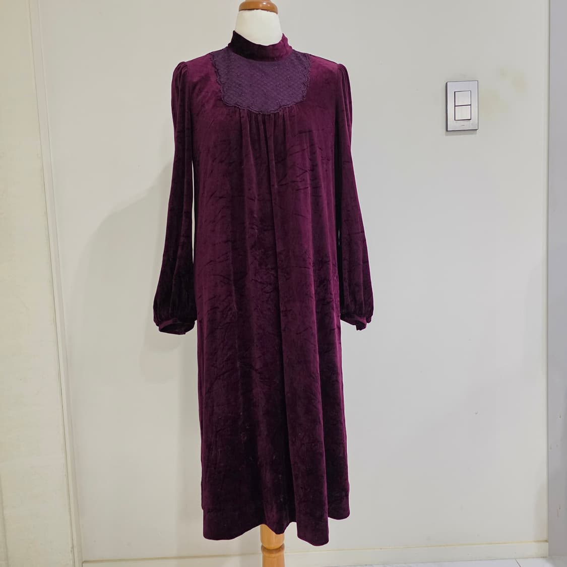 퍼플 벨벳st 고딕풍 레이스 롱원피스 상품이미지3