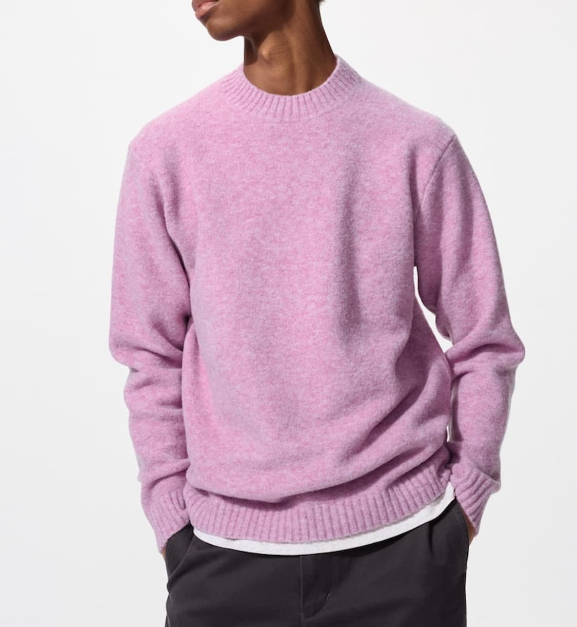 [새상품] 유니클로 수플레얀 크루넥스웨터 purple 상품이미지1