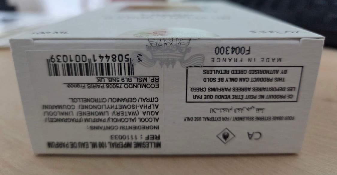 크리드 밀레지움 임페리얼 100ml 국문택 미개봉 상품이미지2