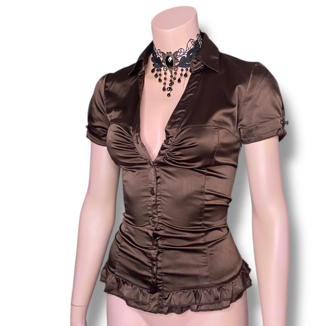 빈티지 고딕 반팔 블라우스 상품이미지6