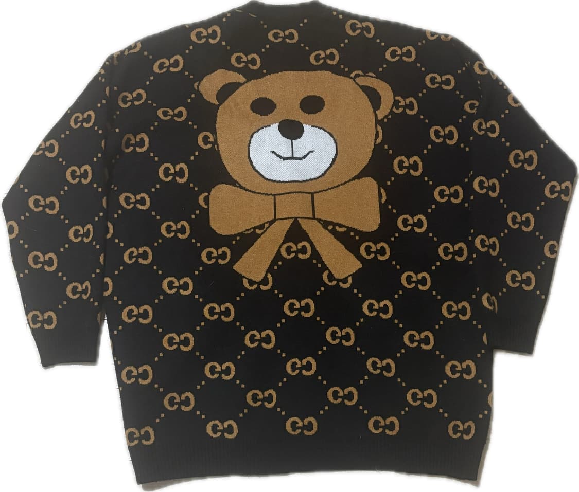 구찌 GG패턴 곰돌이 가디건 블랙L 상품이미지3