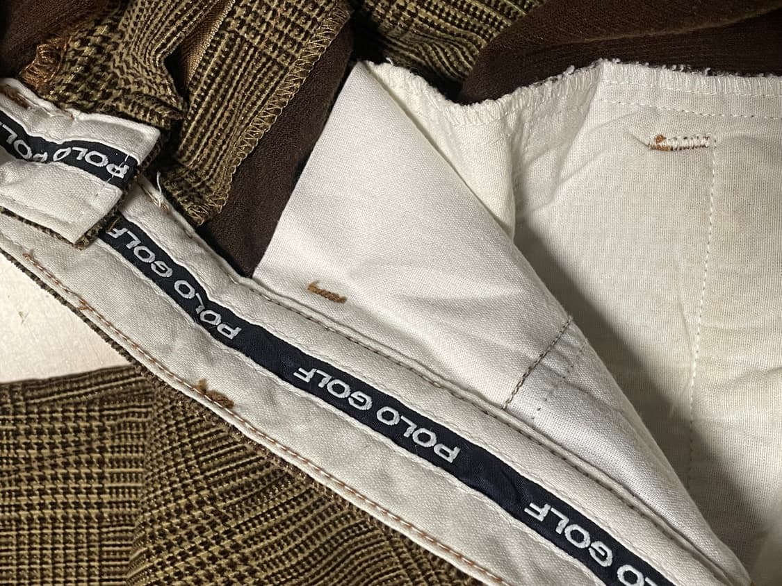 90s 폴로 체크 코듀로이 투턱팬츠 usa 상품이미지4