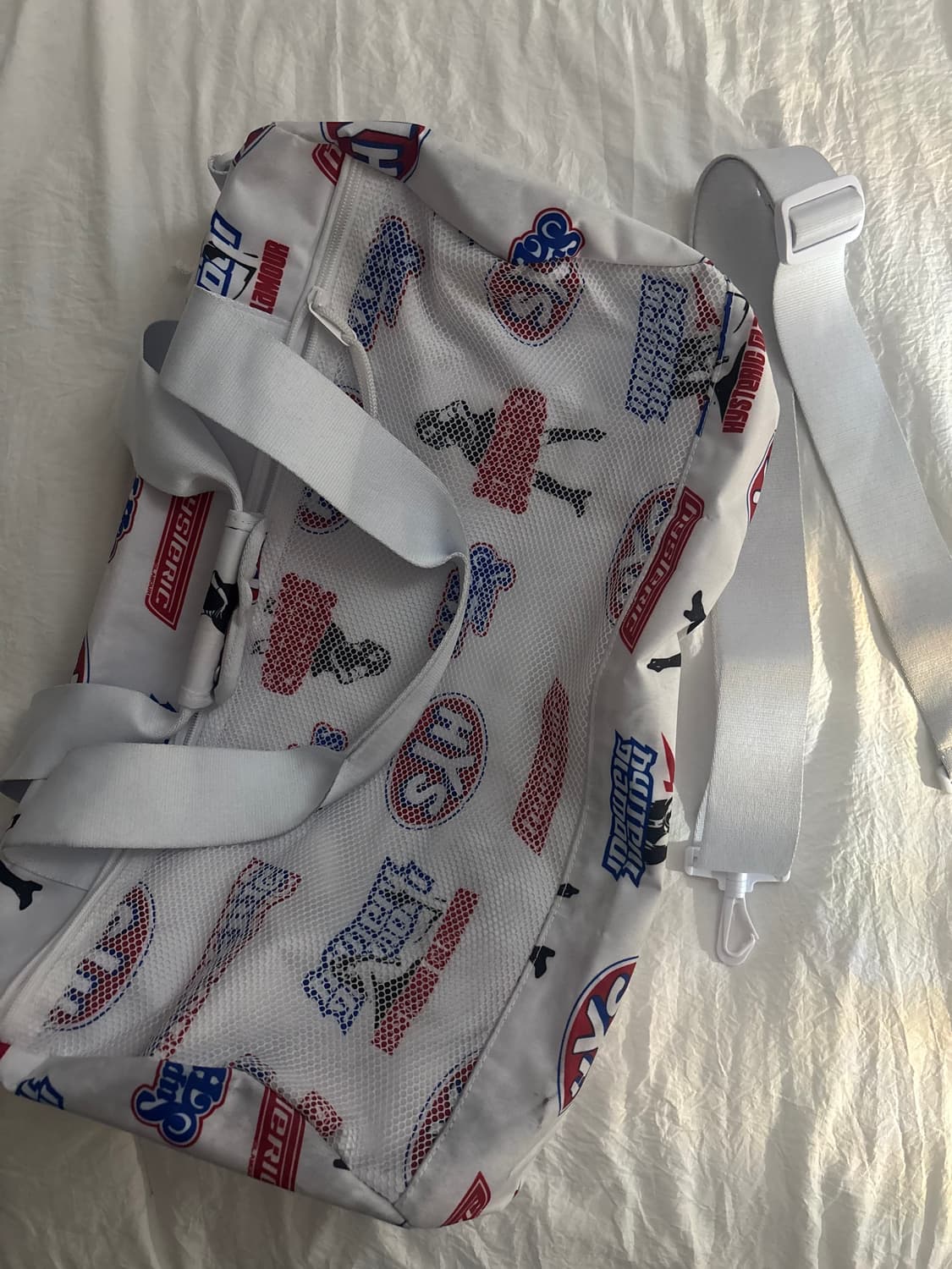 히스테릭글래머 로고 더플백 화이트 상품이미지3