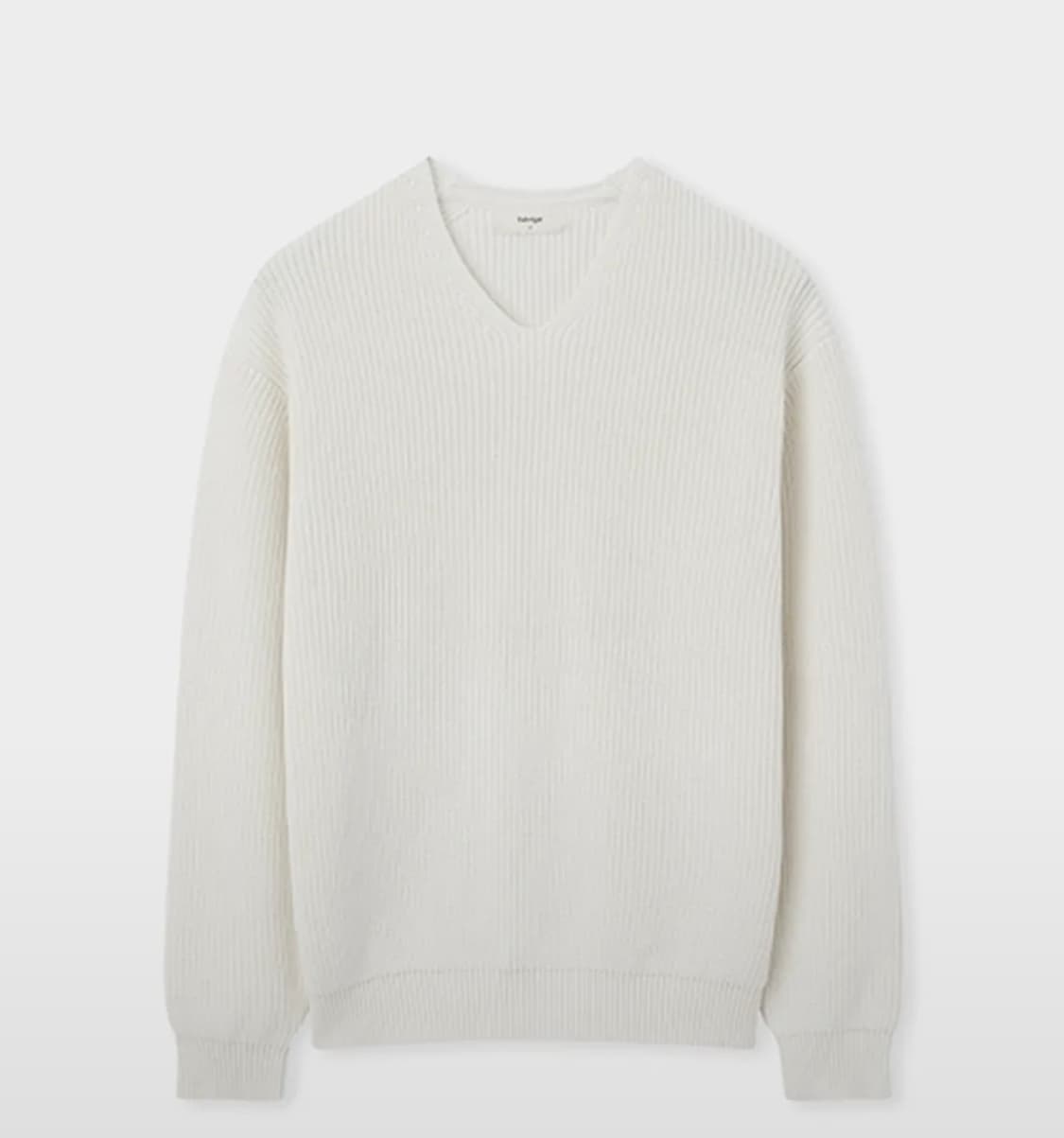 파브레가 브이넥 니트 아이보리 3size 상품이미지1