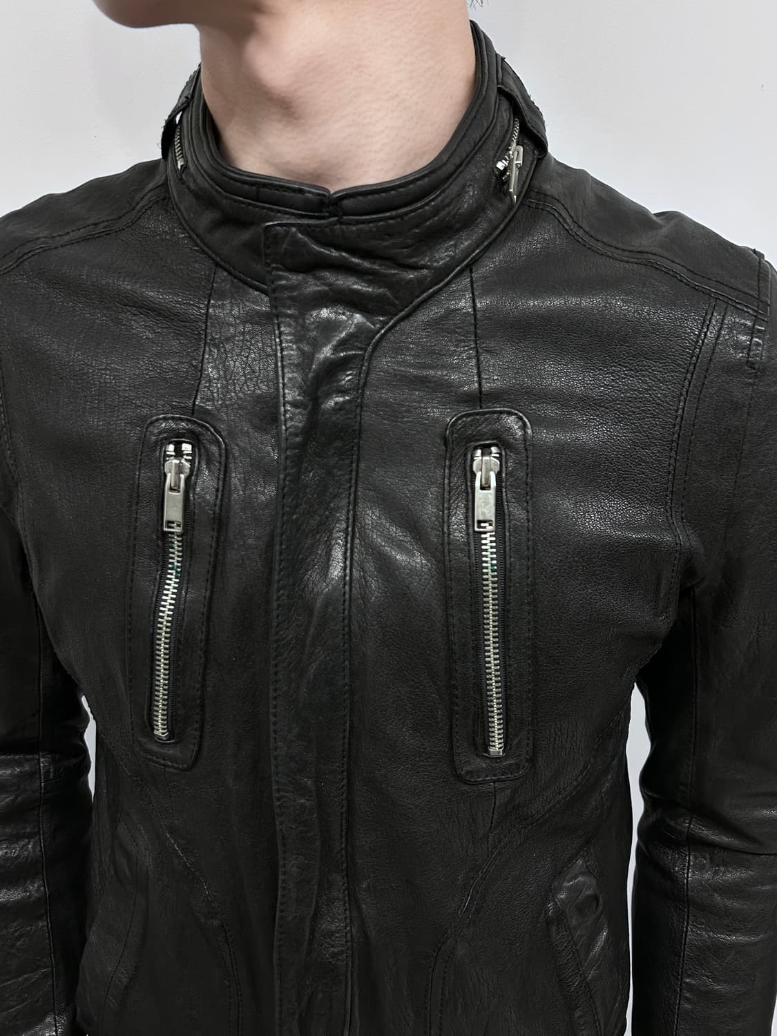 이탈리안 멀티 지퍼 램스킨 자켓 상품이미지2