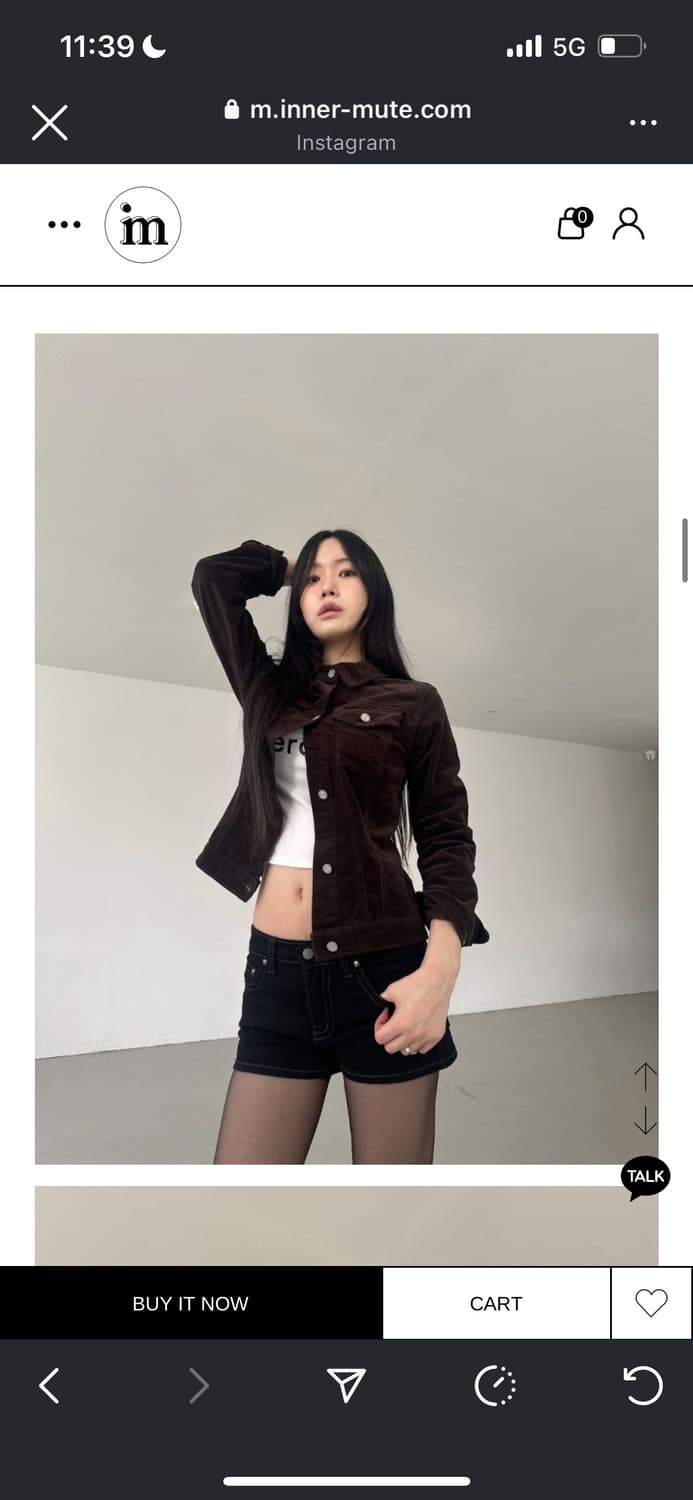 코듀로이 슬림 자켓 브라운 상품이미지2