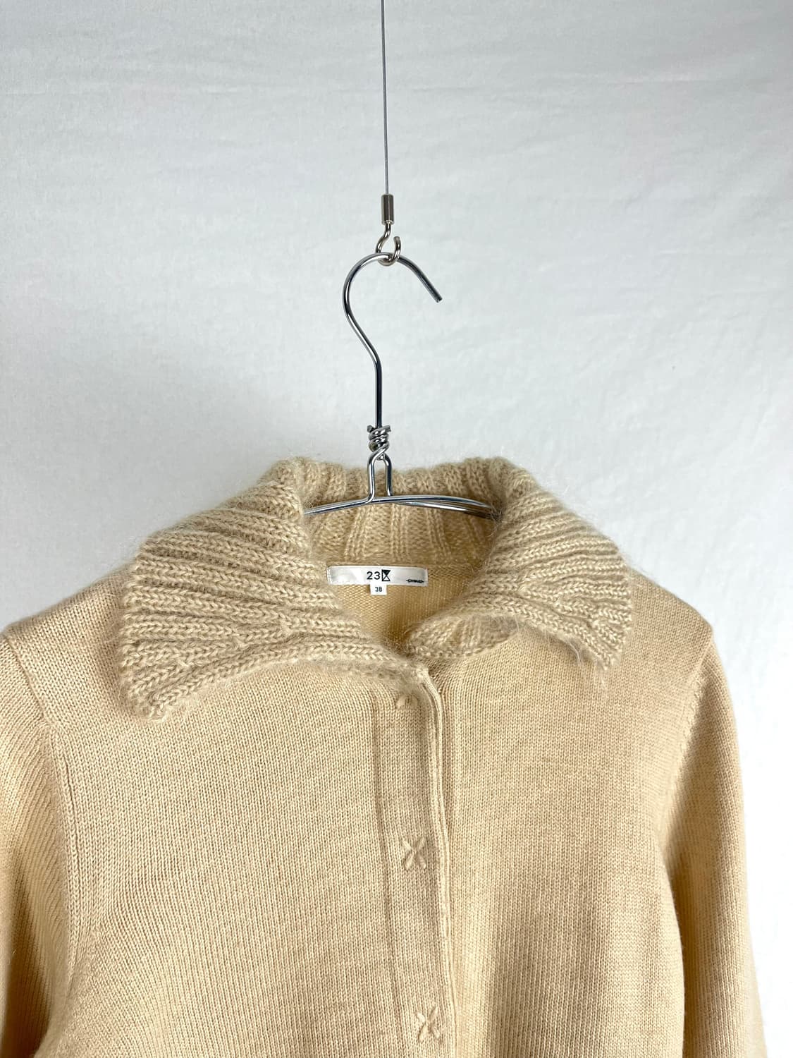 23 Homme 카라 앙고라 베이지 니트 가디건 상품이미지2