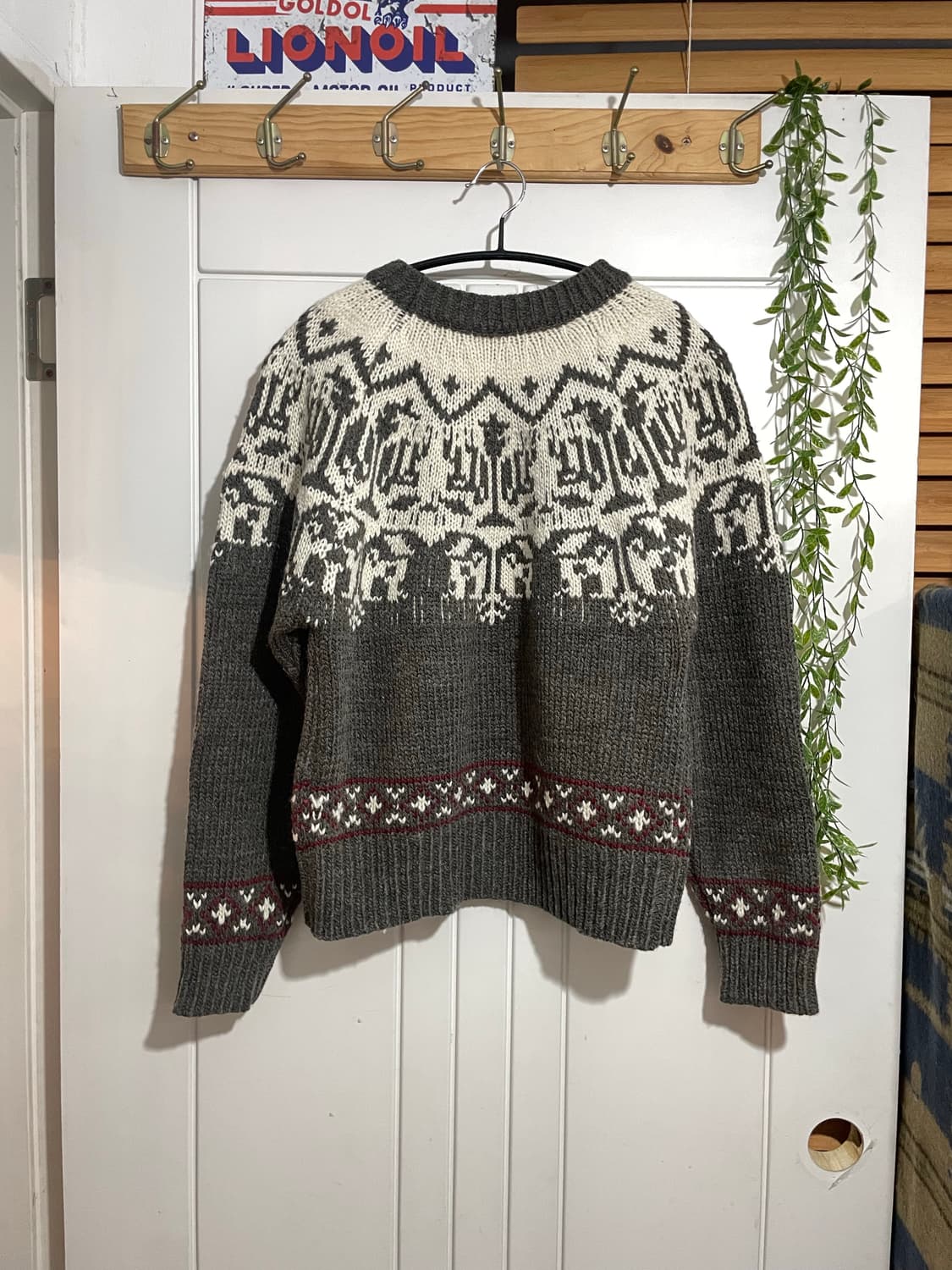 EUR vtg 노르딕 패턴 크롭 스웨터 상품이미지2