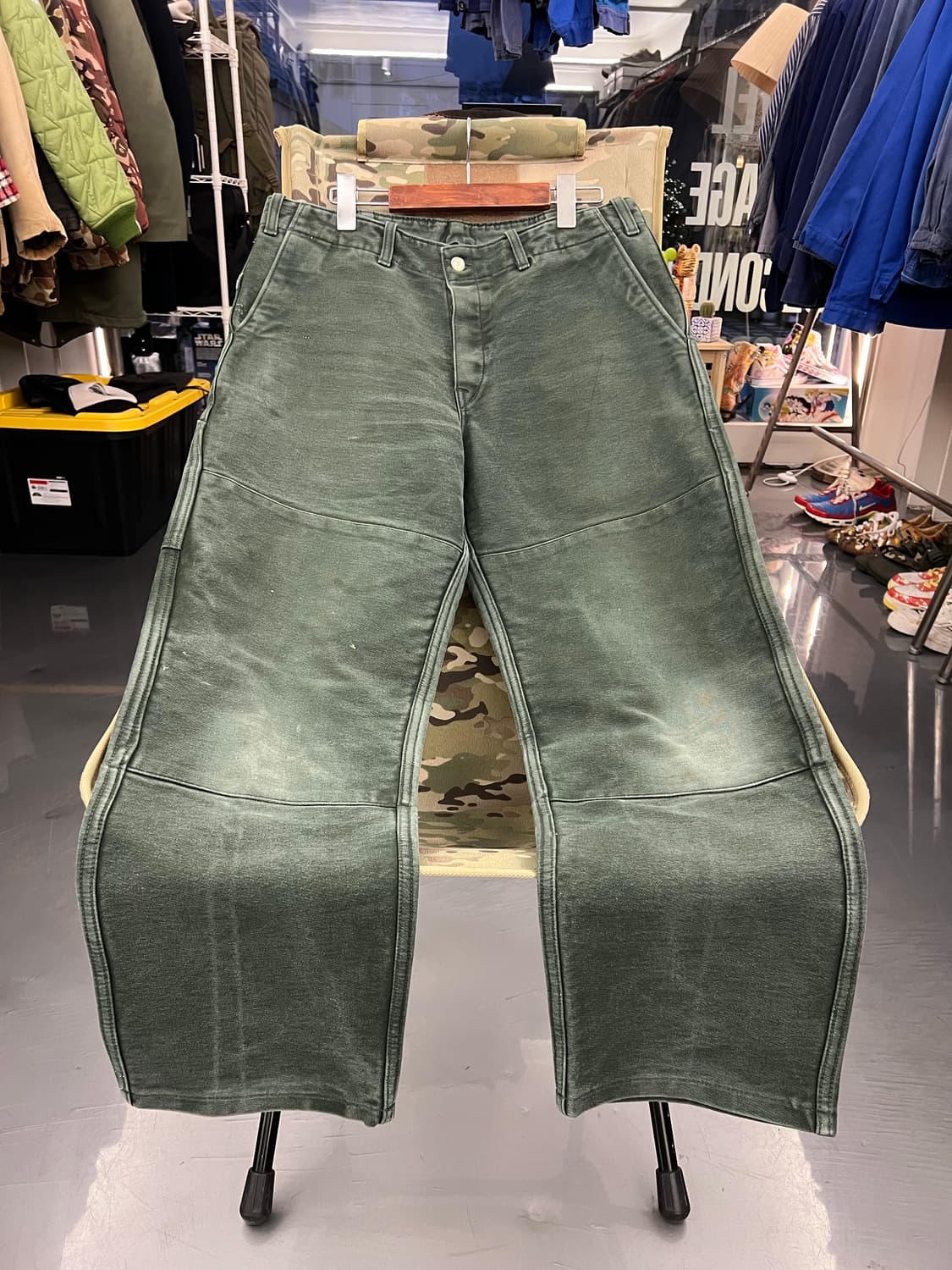 HARD FADED OLD MOLESKIN 더블니몰스킨모스그린워크팬츠 상품이미지1