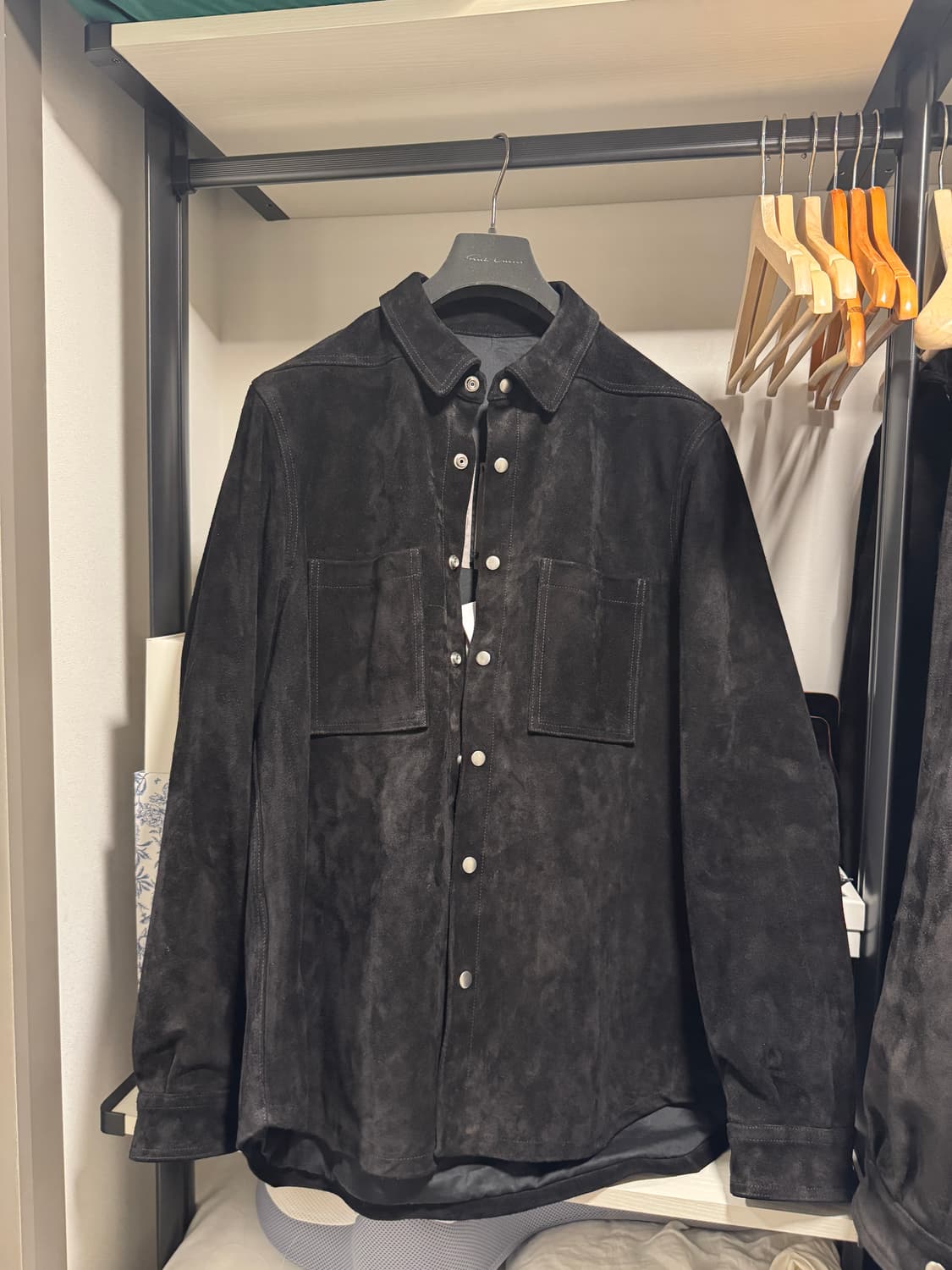 Rick Owens Suede Outershirt Black 50 상품이미지5
