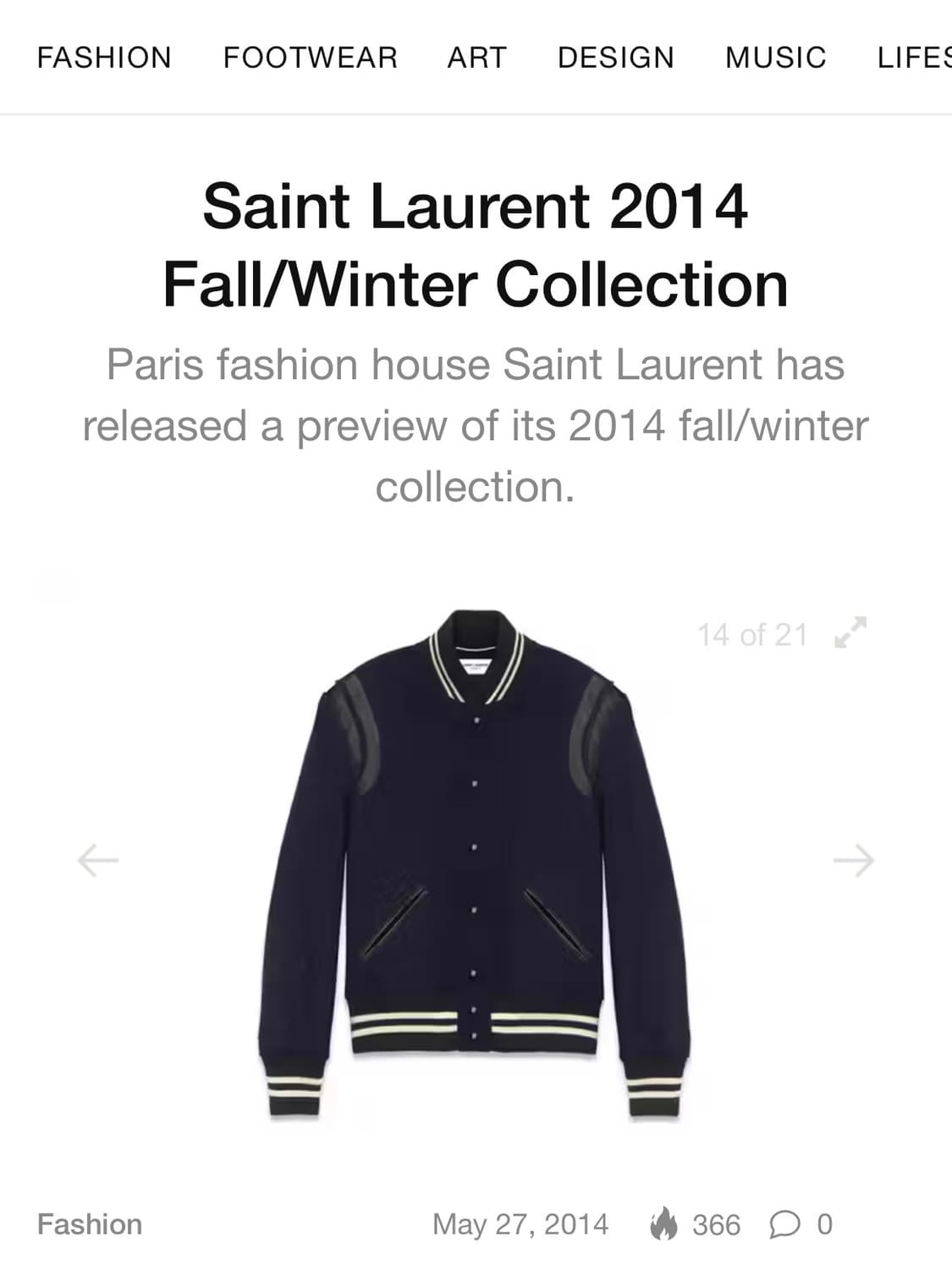 생로랑 14fw 에디 레더 판넬 바시티 자켓 상품이미지9