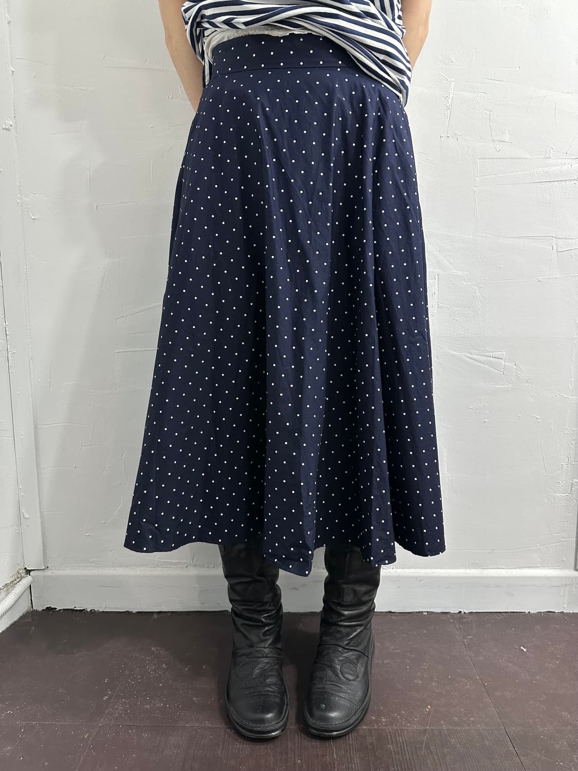 dot navy skirt 상품이미지3