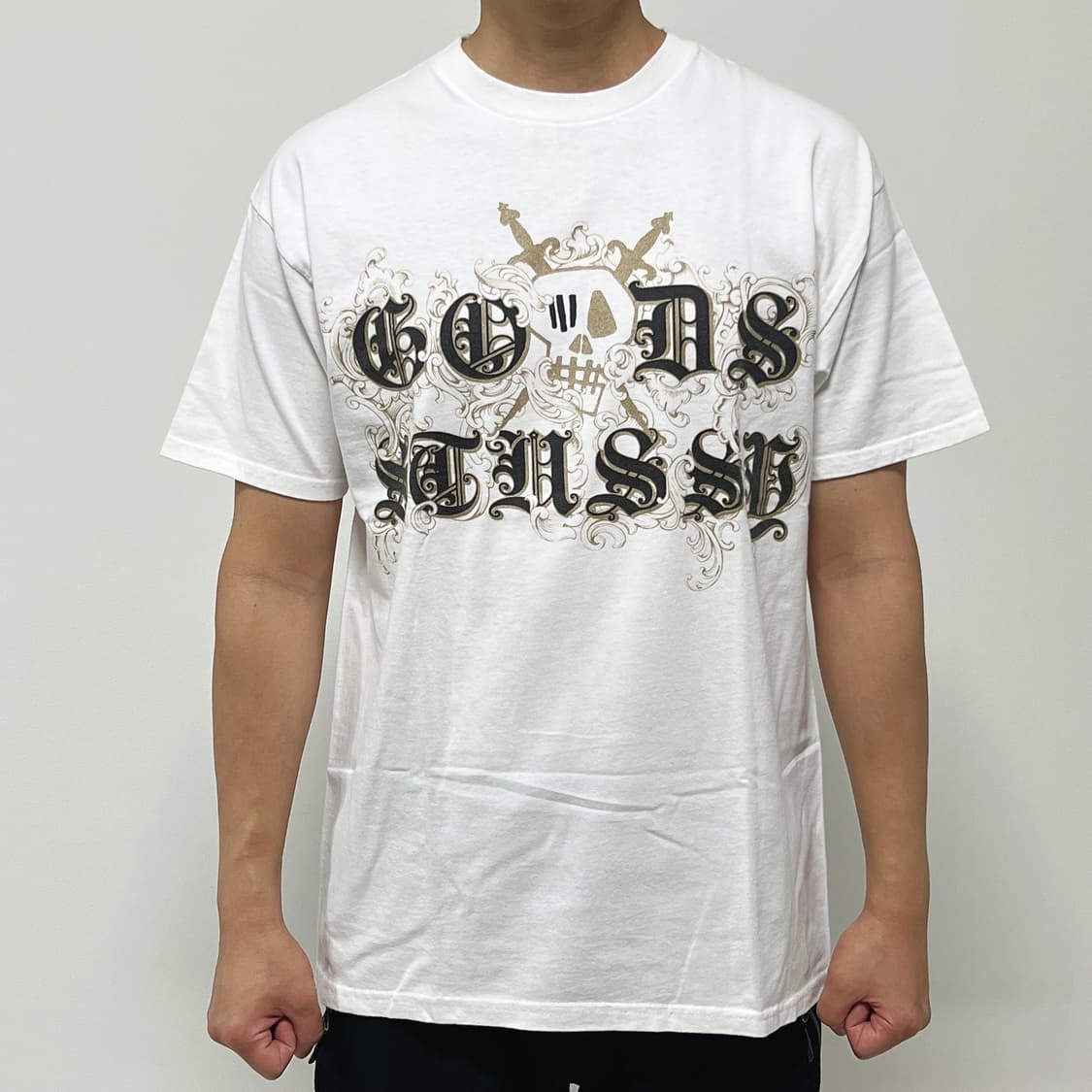 스투시 x GOODS 스컬 티셔츠 화이트 상품이미지1