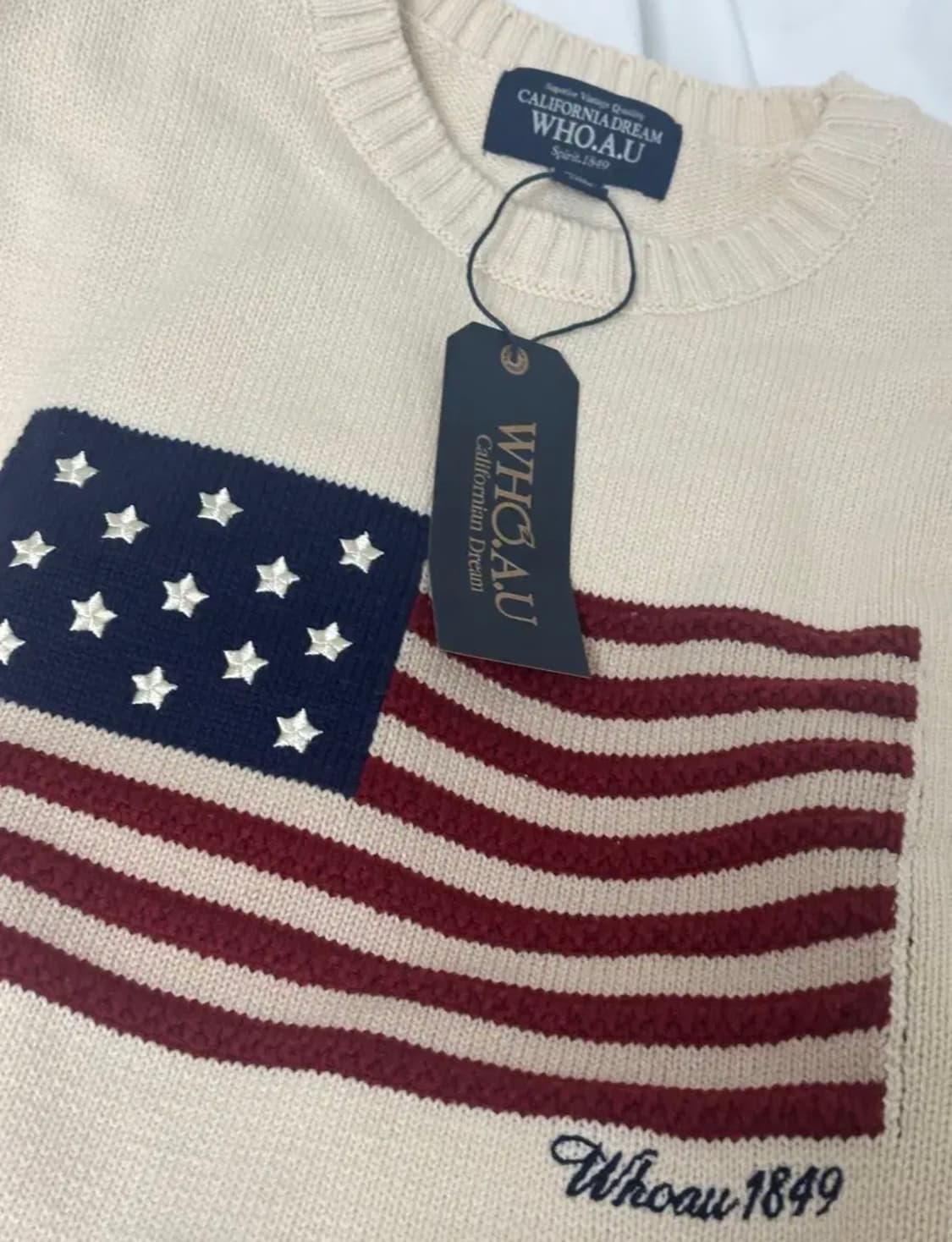 70-# W A U American Flag Intarsia Pull o 상품이미지1