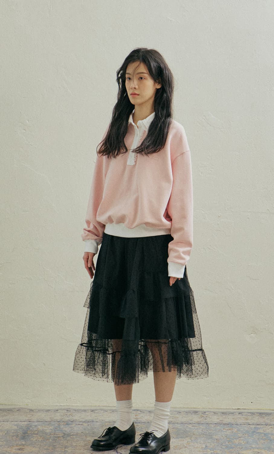 호쿠스포쿠스 샤 도트 롱 티어드 스커트 상품이미지3