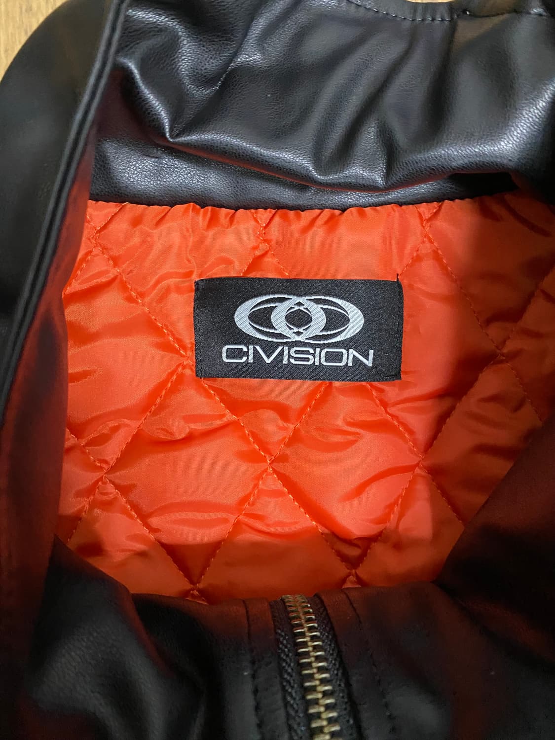 CIVISION BY CSC 레더 믹스 봄버 자켓 2사이즈 블랙 상품이미지2