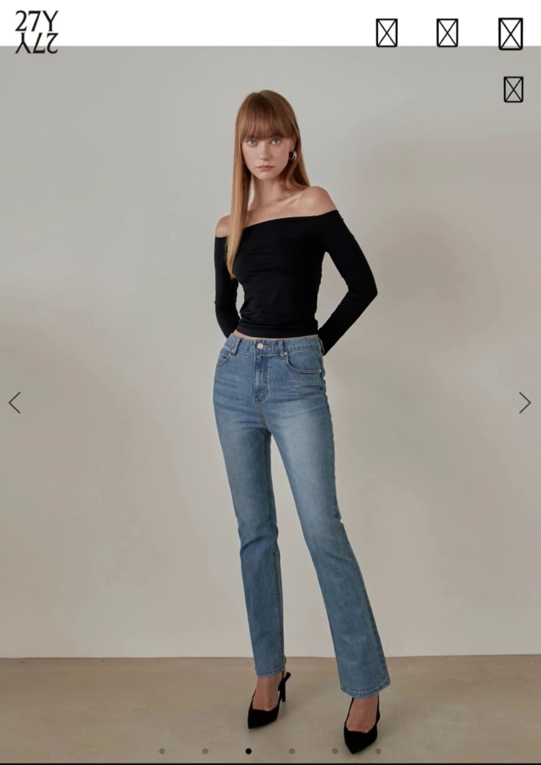 27Y 세미 부츠컷 청바지 XS 사이즈 (중청) 상품이미지2