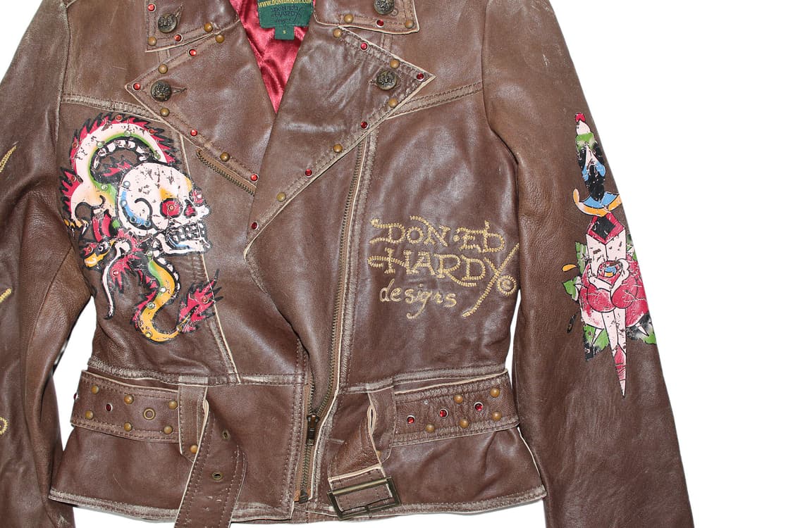 2000s Ed Hardy 에드하디 카우레더 자켓 상품이미지3