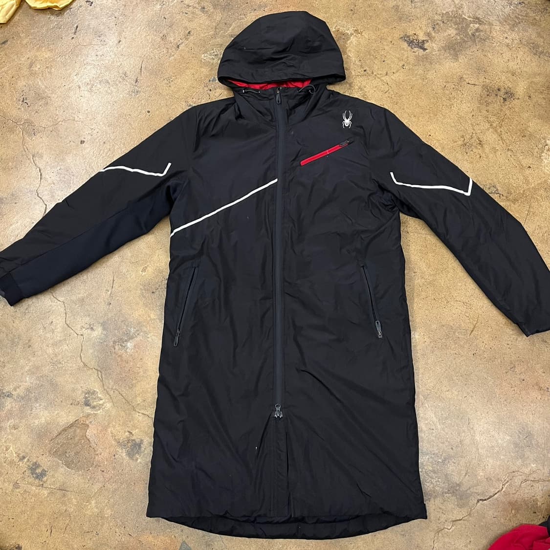 [정품/XL] 스파이더 블랙 후드 오리솜털 롱패딩 b19 상품이미지3