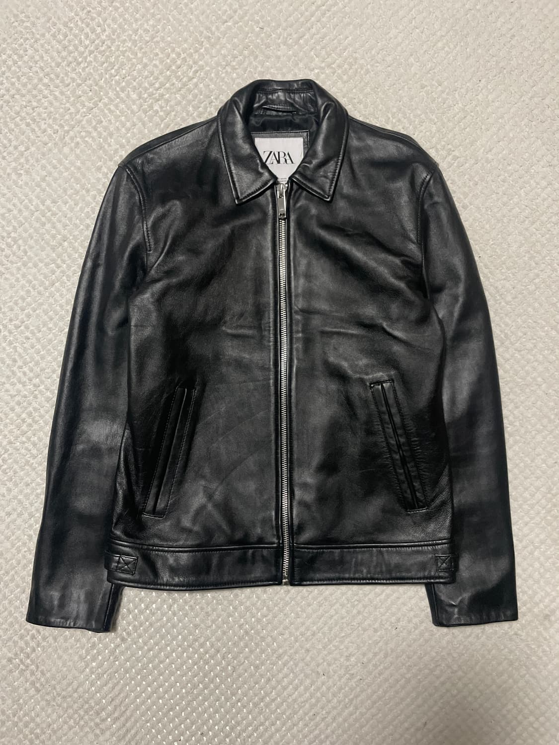 ZARA 웨스턴 무드 램스킨 양가죽 스포츠 레더 자켓 상품이미지1