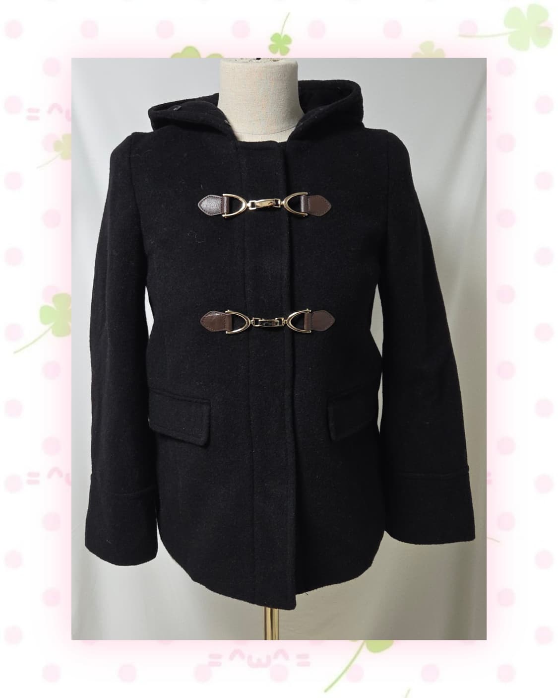 ANYSIS 블랙 울혼방 더플 코트 상품이미지4